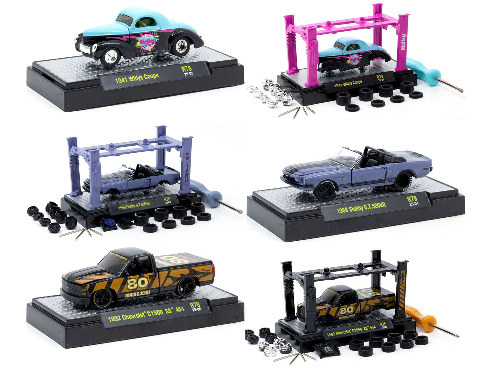 Model Kit 3 piece Car Set Release 78 Limited Edition to 9600 pieces Worldwide 1/64 Diecast Model Cars by M2 Machines - Image 2
