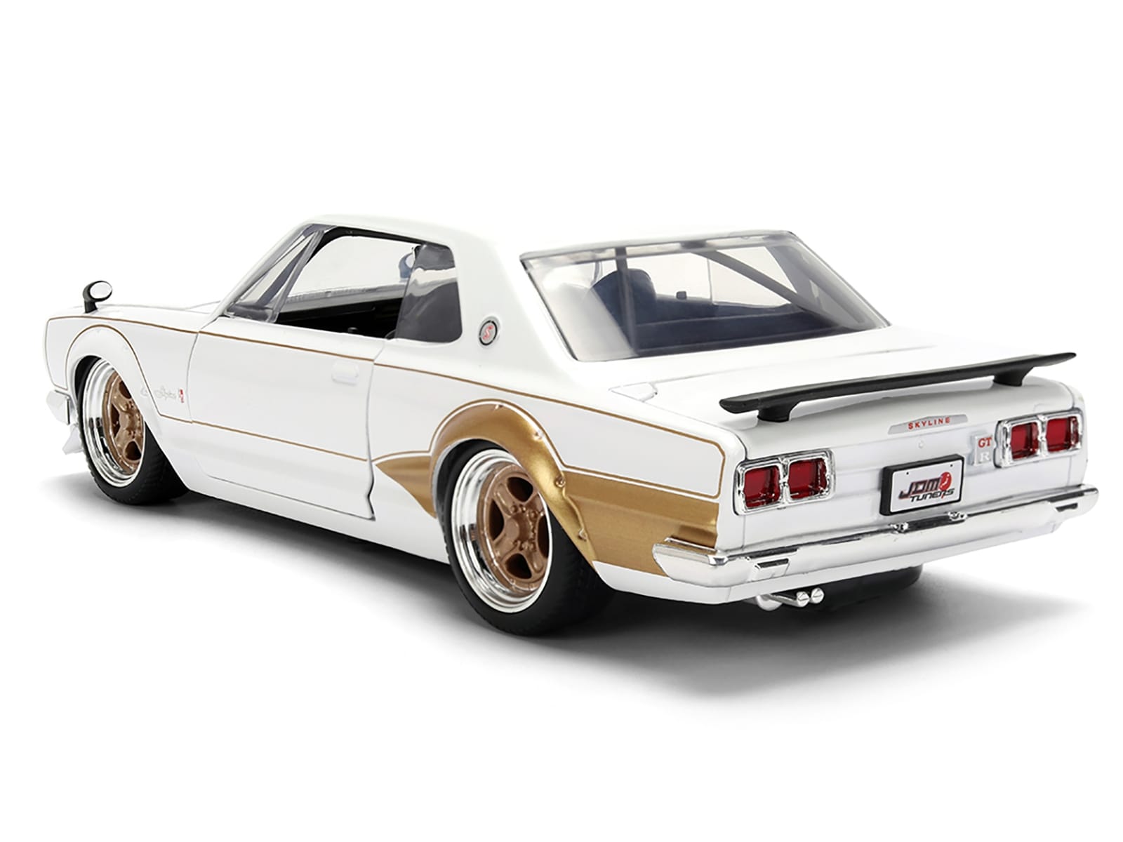 1971 Nissan Skyline 2000GT-R RHD (Right Hand Drive) White with Gold Graphics "JDM Tuners" Series 1/24 Diecast Model Car by Jada - Image 4