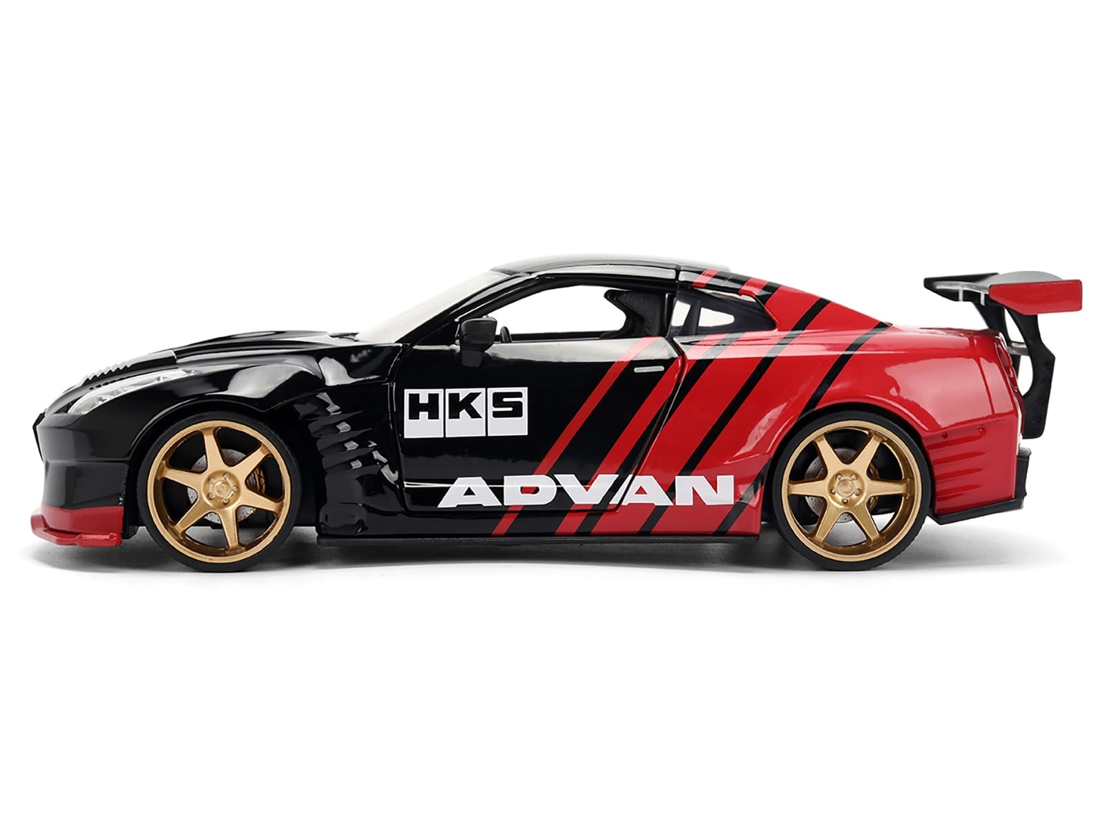 2009 Nissan GT-R (R35) Ben Sopra "Advan" Black and Red "JDM Tuners" Series 1/24 Diecast Model Car by Jada - Image 3