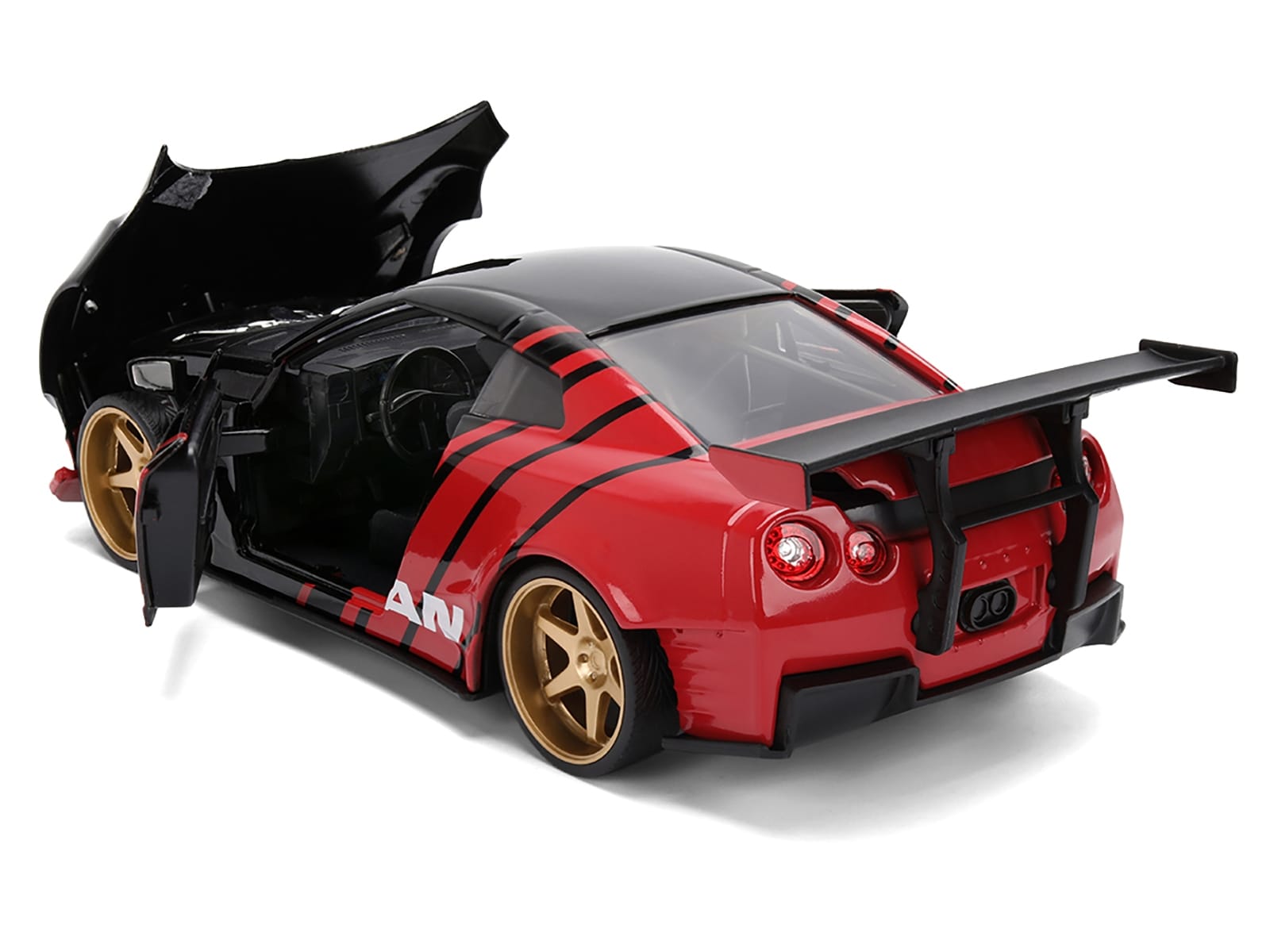 2009 Nissan GT-R (R35) Ben Sopra "Advan" Black and Red "JDM Tuners" Series 1/24 Diecast Model Car by Jada - Image 4