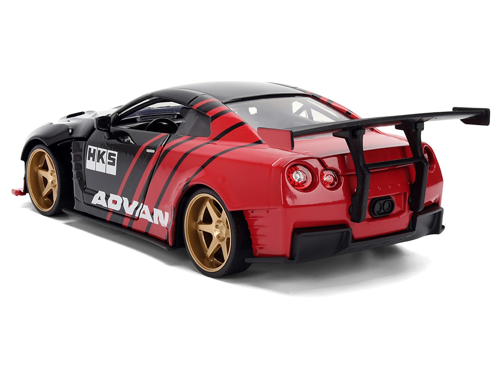 2009 Nissan GT-R (R35) Ben Sopra "Advan" Black and Red "JDM Tuners" Series 1/24 Diecast Model Car by Jada - Image 5
