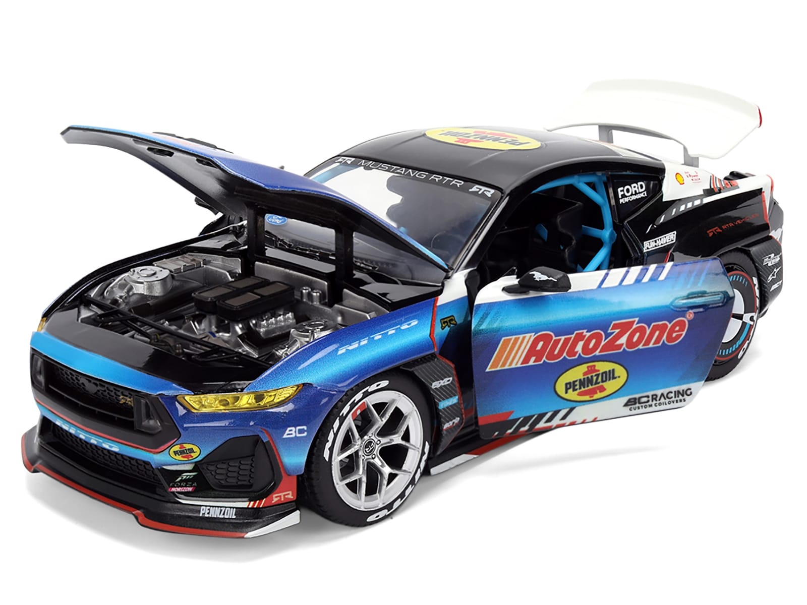 Ford Mustang RTR #130 James Deane "AutoZone" "Formula Drift PRO Championship" (2025) with Lights "RTR Vehicles" Series 1/24 Diecast Model Car by Jada - Image 2