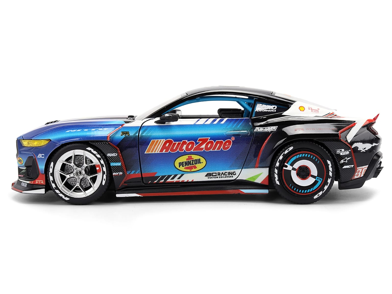 Ford Mustang RTR #130 James Deane "AutoZone" "Formula Drift PRO Championship" (2025) with Lights "RTR Vehicles" Series 1/24 Diecast Model Car by Jada - Image 3