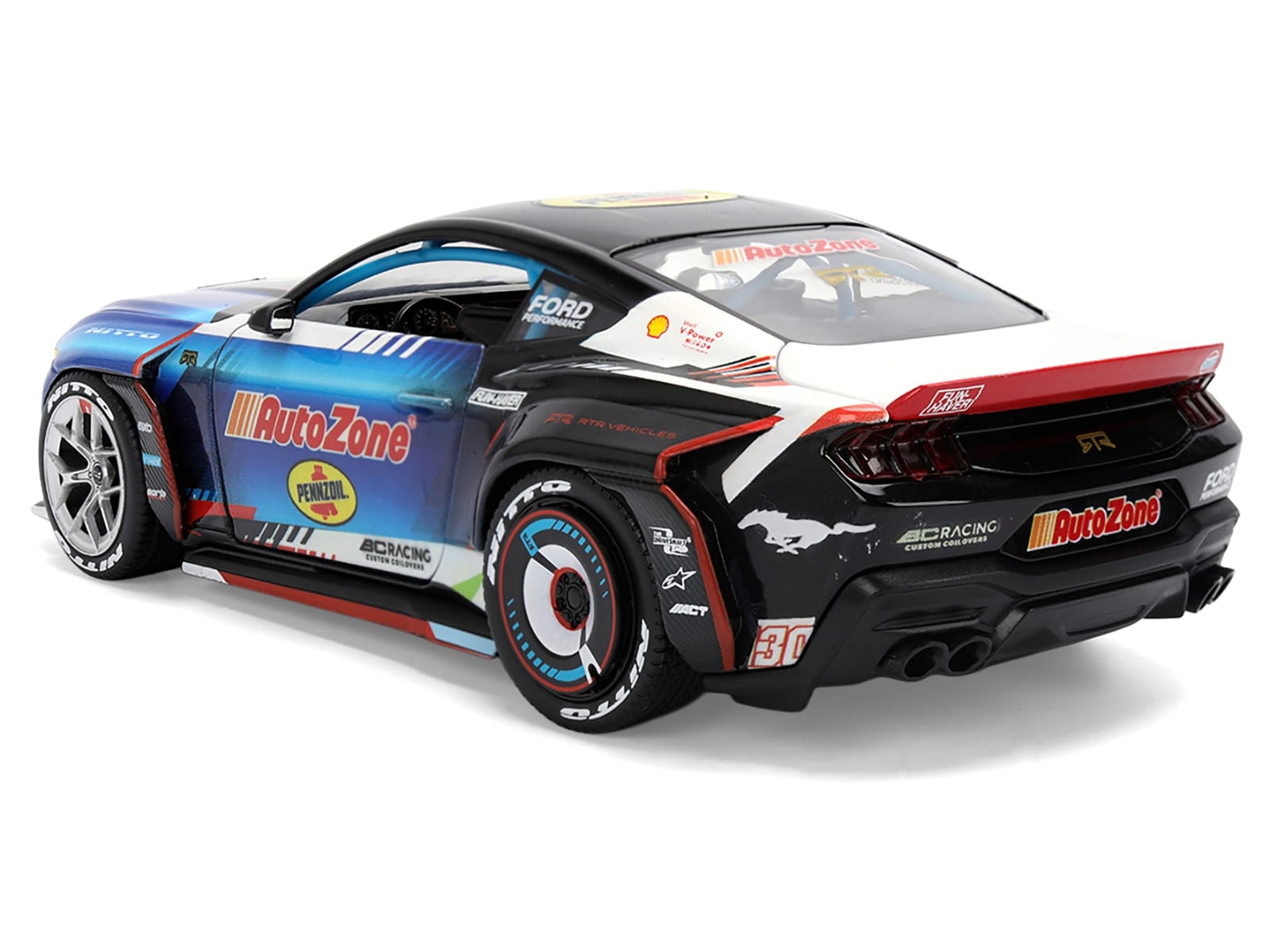 Ford Mustang RTR #130 James Deane "AutoZone" "Formula Drift PRO Championship" (2025) with Lights "RTR Vehicles" Series 1/24 Diecast Model Car by Jada - Image 4