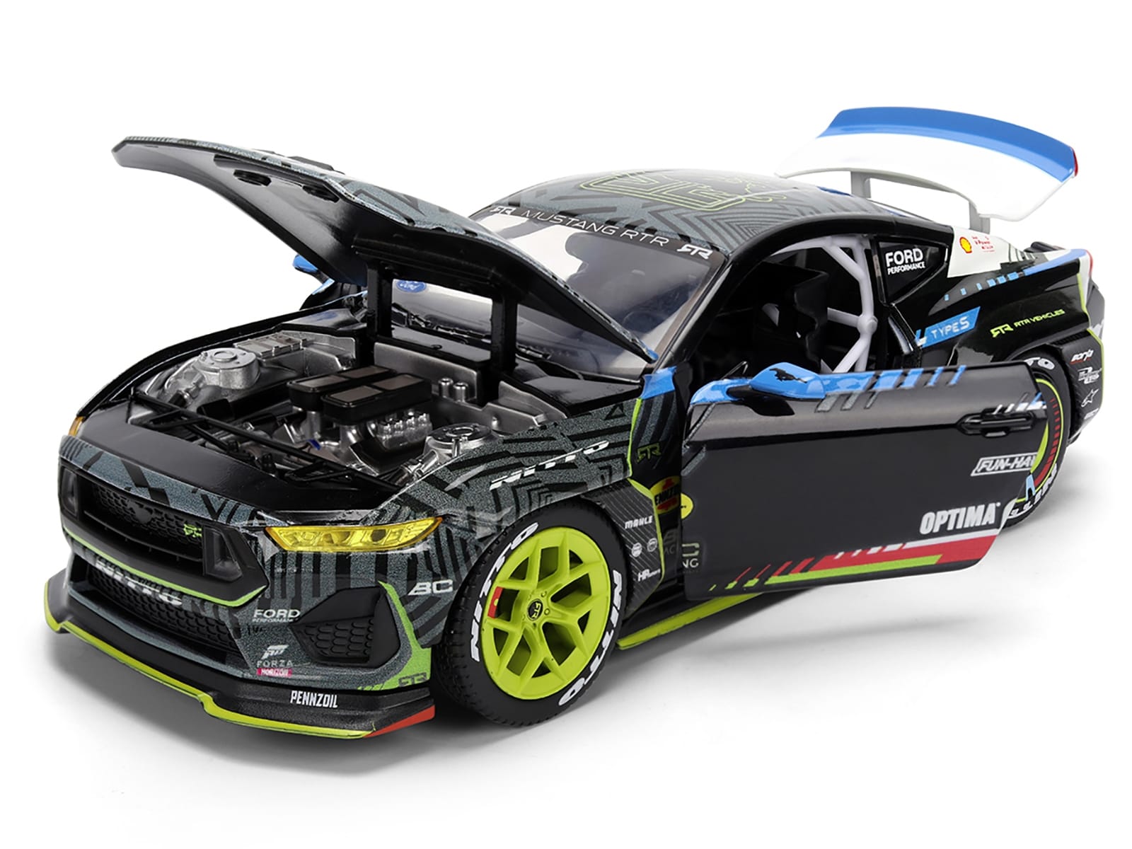 Ford Mustang RTR #25 Vaughn Gittin Jr. "Formula Drift PRO Championship" (2025) with Lights "RTR Vehicles" Series 1/24 Diecast Model Car by Jada - Image 2