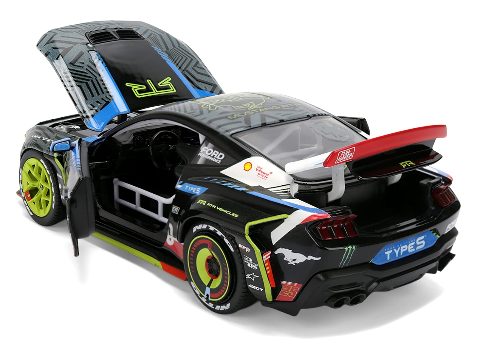 Ford Mustang RTR #25 Vaughn Gittin Jr. "Formula Drift PRO Championship" (2025) with Lights "RTR Vehicles" Series 1/24 Diecast Model Car by Jada - Image 4