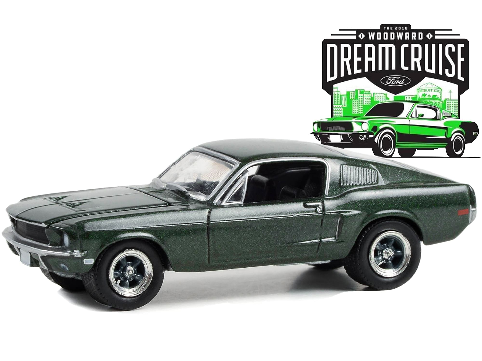 1968 Ford Mustang GT Fastback Green Metallic “24th Annual Woodward Dream Cruise Featured Heritage Vehicle” (2018) “Woodward Dream Cruise” Series 1 1/64 Diecast Model Car by Greenlight