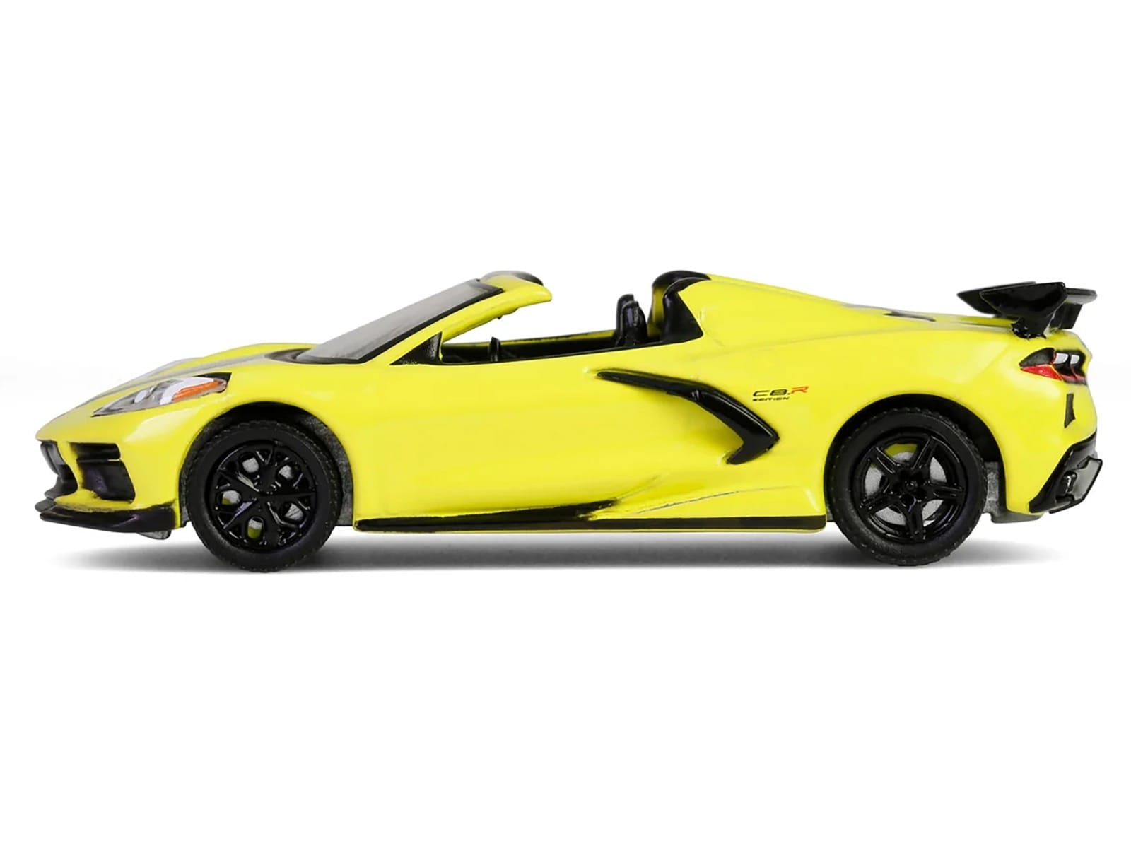 2022 Chevrolet Corvette C8.R Convertible Yellow with Silver Stripes "Barrett-Jackson" Series 15 1/64 Diecast Model Car by Greenlight - Image 2