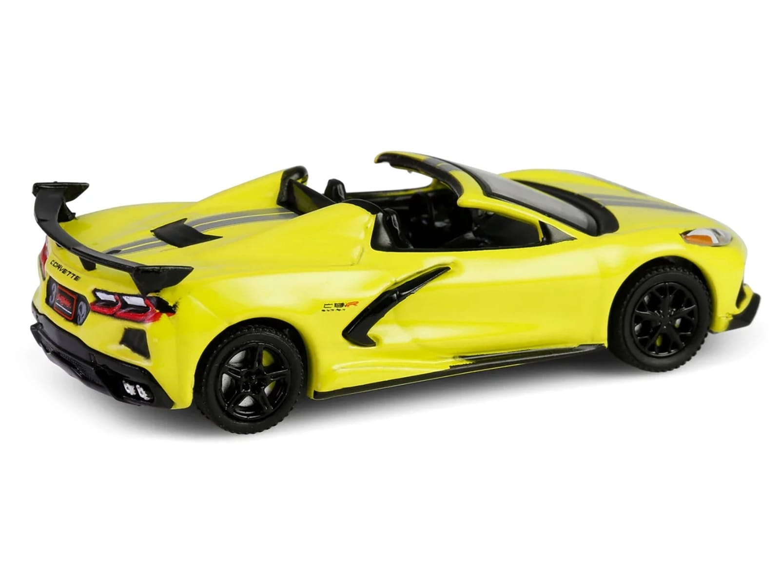 2022 Chevrolet Corvette C8.R Convertible Yellow with Silver Stripes "Barrett-Jackson" Series 15 1/64 Diecast Model Car by Greenlight - Image 3