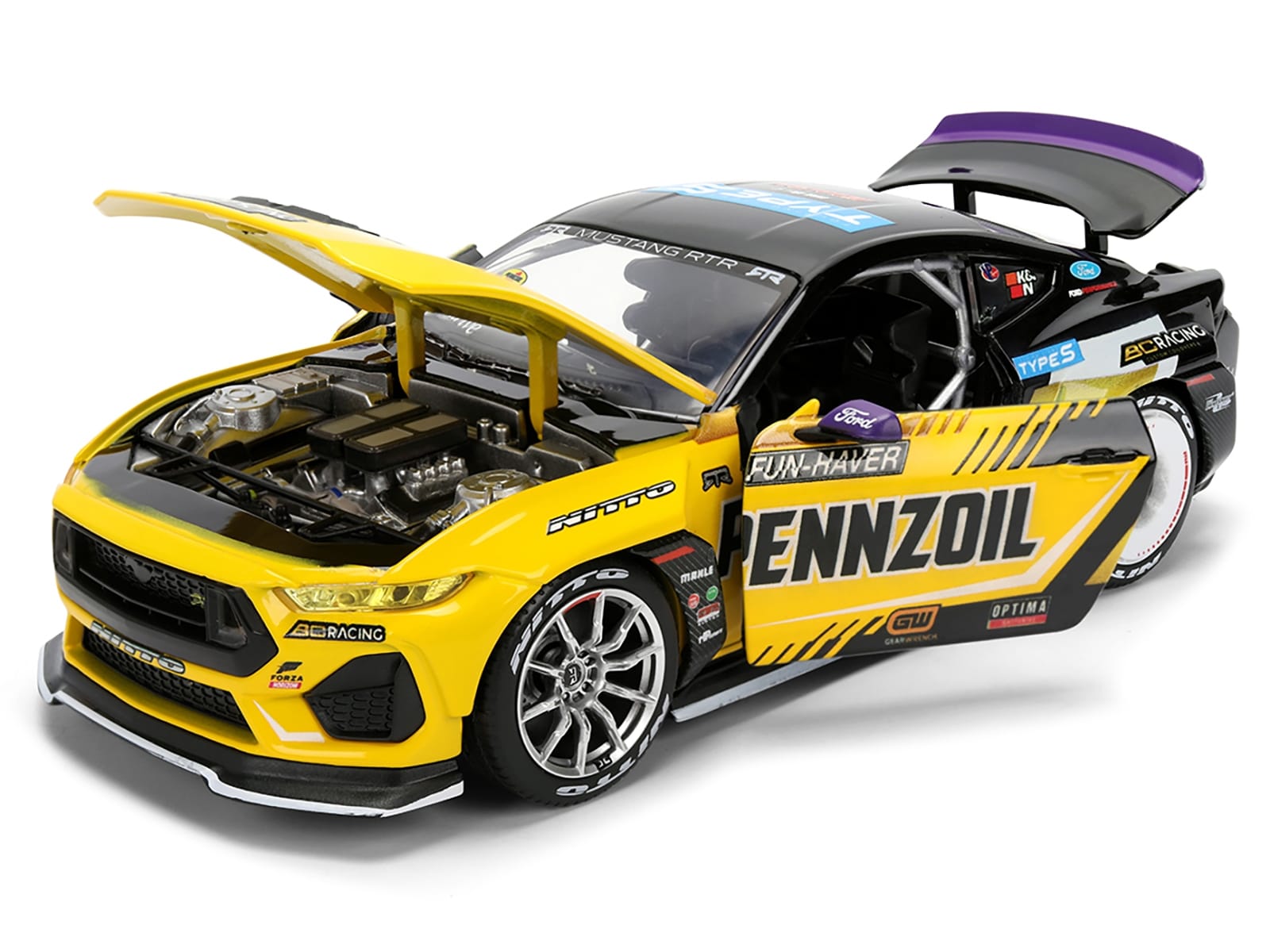 Ford Mustang RTR #88 Chelsea Denofa "Pennzoil" "Formula Drift PRO Championship" (2025) with Lights "RTR Vehicles" Series 1/24 Diecast Model Car by Jada - Image 2