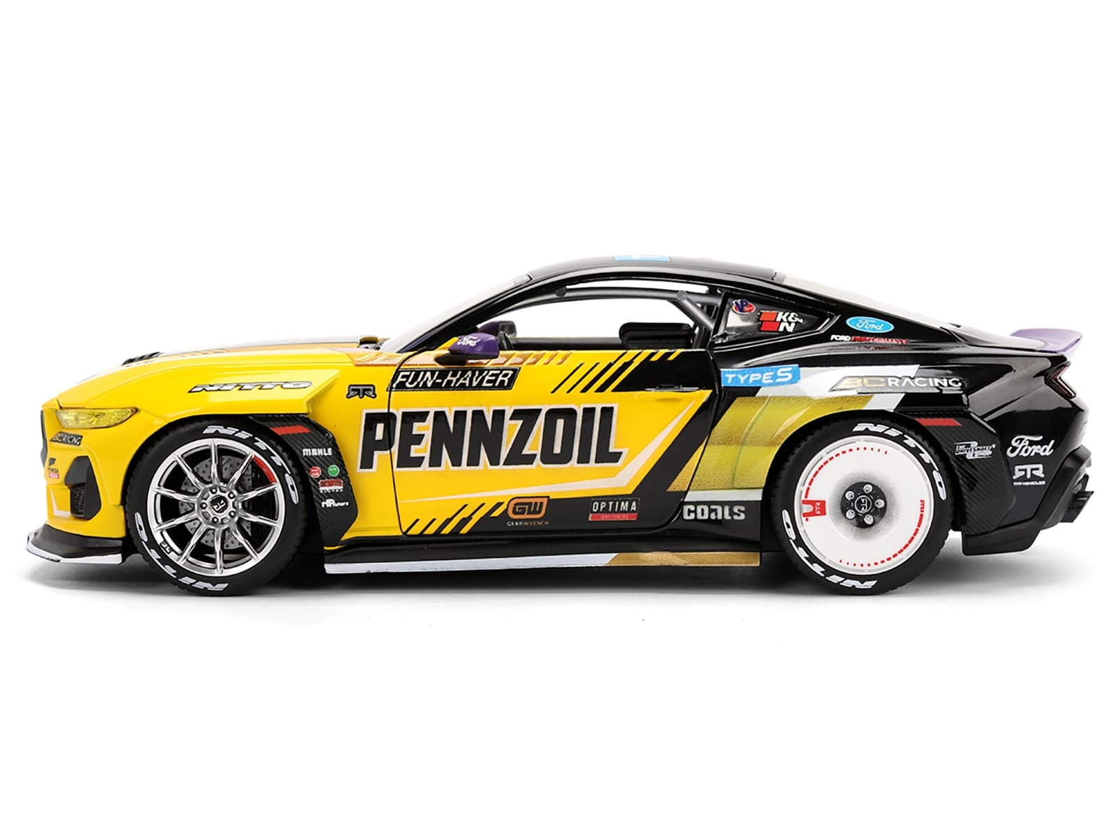 Ford Mustang RTR #88 Chelsea Denofa "Pennzoil" "Formula Drift PRO Championship" (2025) with Lights "RTR Vehicles" Series 1/24 Diecast Model Car by Jada - Image 3