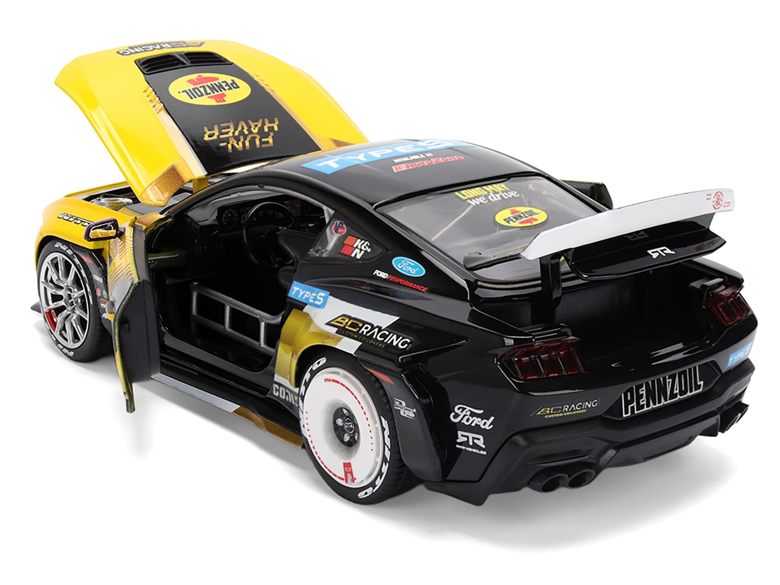 Ford Mustang RTR #88 Chelsea Denofa "Pennzoil" "Formula Drift PRO Championship" (2025) with Lights "RTR Vehicles" Series 1/24 Diecast Model Car by Jada - Image 4