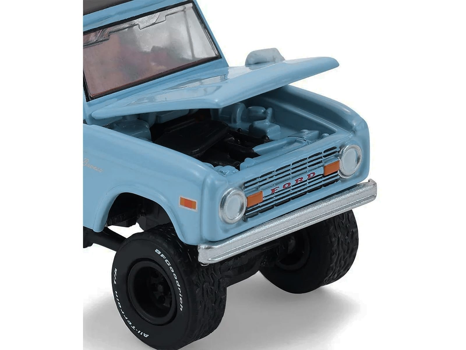 1972 Ford Bronco Custom SUV Light Blue with Black Top "Barrett-Jackson" Series 16 1/64 Diecast Model Car by Greenlight - Image 2