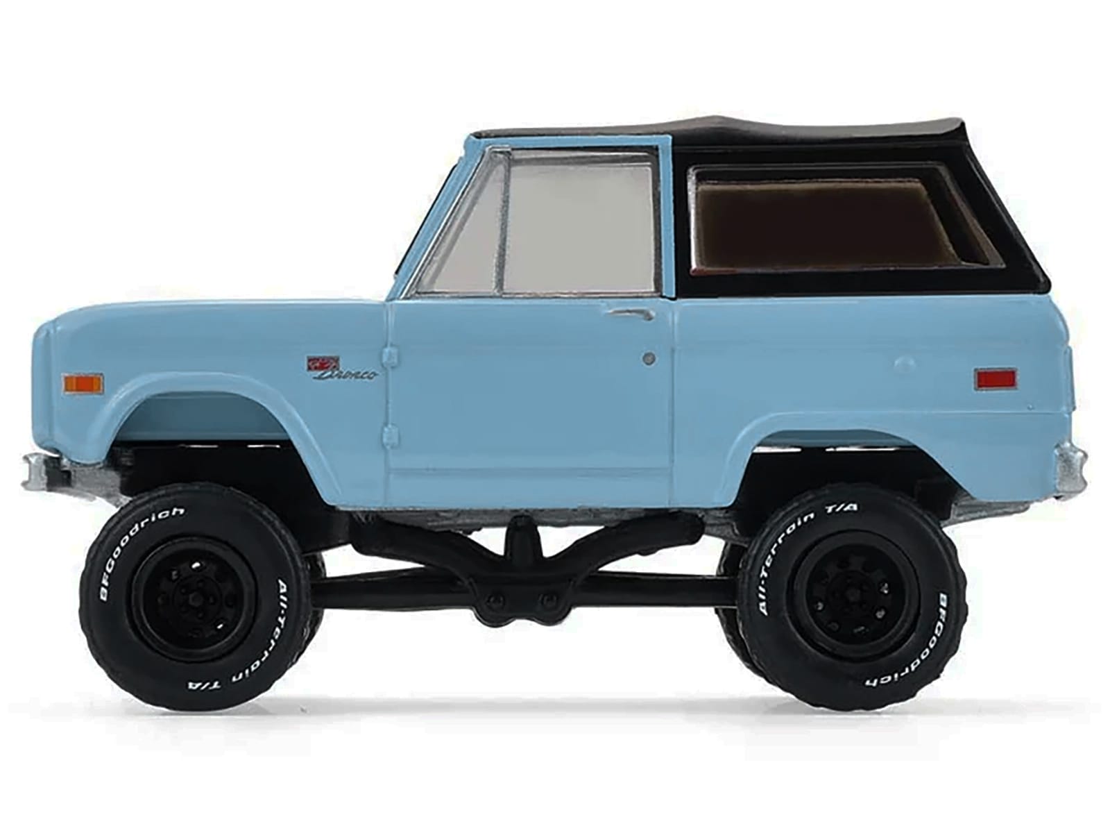 1972 Ford Bronco Custom SUV Light Blue with Black Top "Barrett-Jackson" Series 16 1/64 Diecast Model Car by Greenlight - Image 3