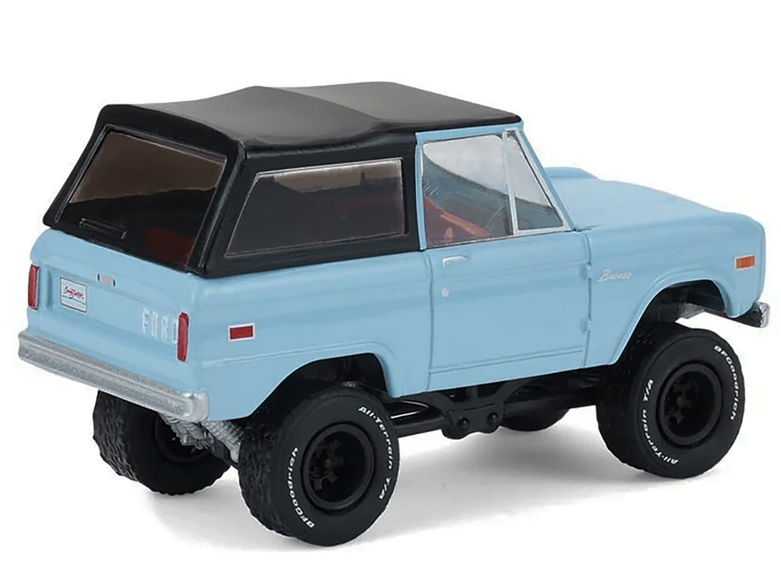 1972 Ford Bronco Custom SUV Light Blue with Black Top "Barrett-Jackson" Series 16 1/64 Diecast Model Car by Greenlight - Image 4