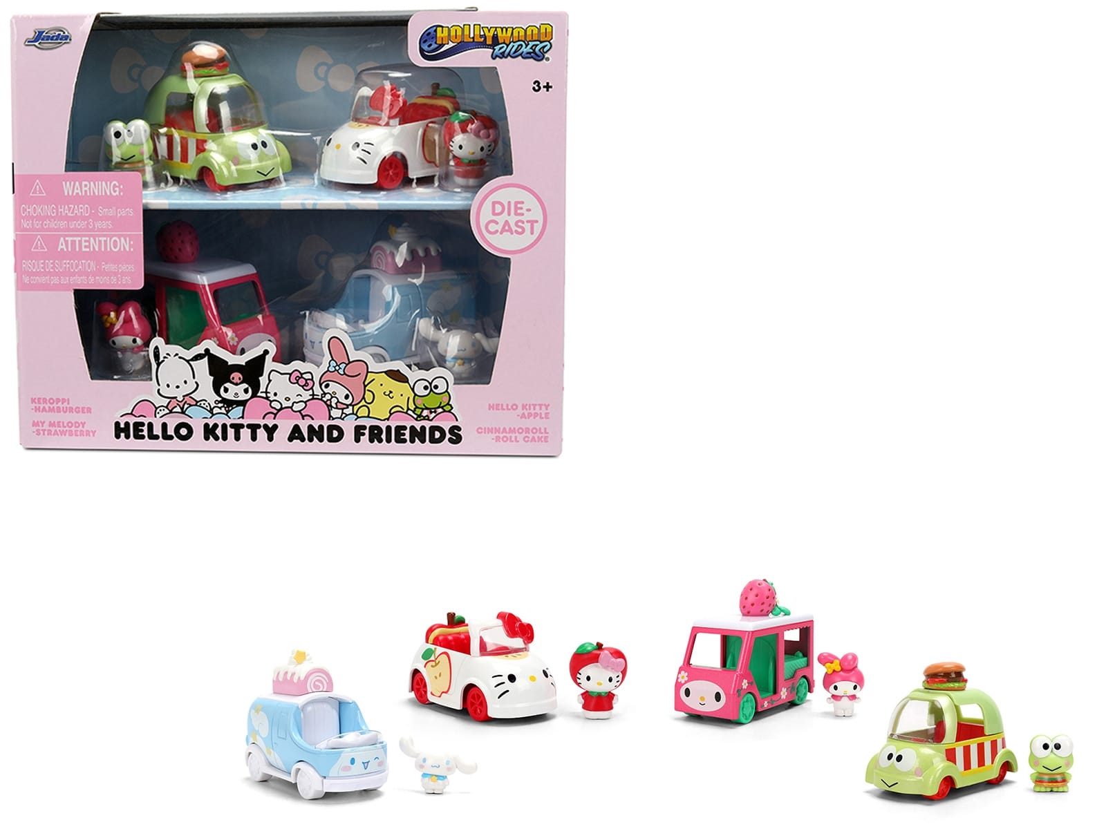 "Hello Kitty and Friends" Set of 4 Diecast Figures and Cars "Hollywood Rides" Series Diecast models by Jada