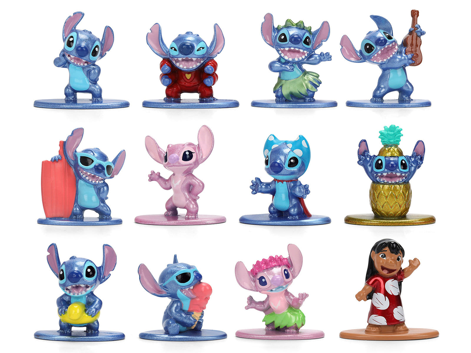 Set of 12 Diecast Figures "Disney's Stitch" Franchise "Nano Metalfigs" Series Diecast models by Jada - Image 2