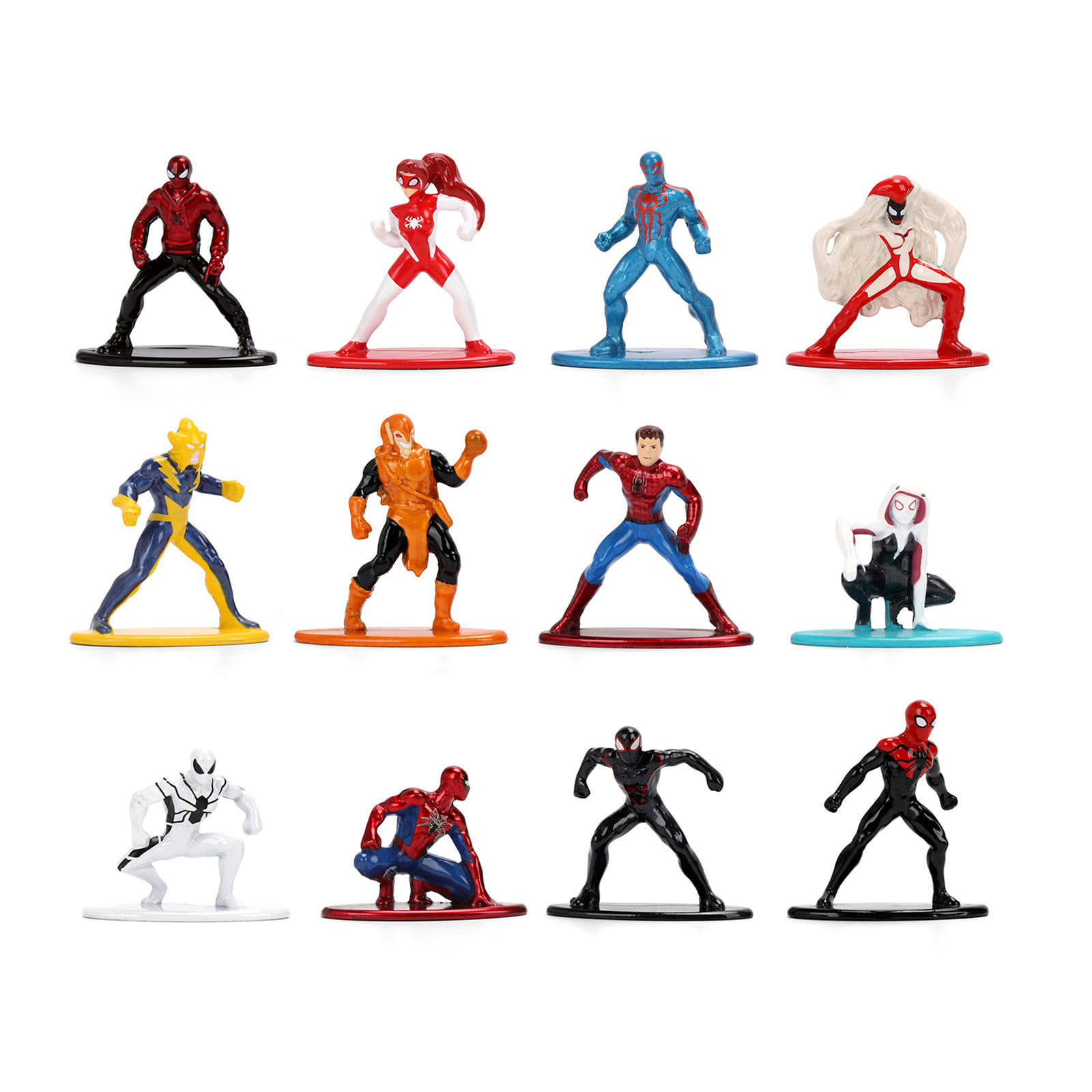 Set of 12 Diecast Figures "Spider-Man" Franchise "Nano Metalfigs" Series Diecast Models by Jada - Image 5