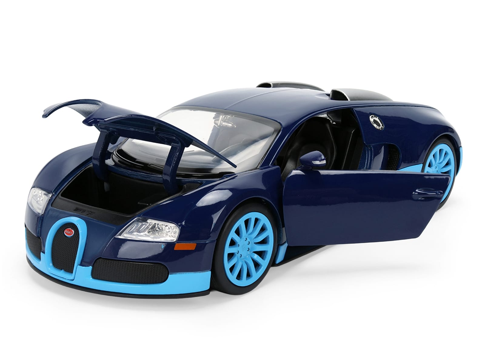 2011 Bugatti Veyron Dark Blue with Light Blue Accents "Hyper-Spec" Series 1/24 Diecast Model Car by Jada - Image 2