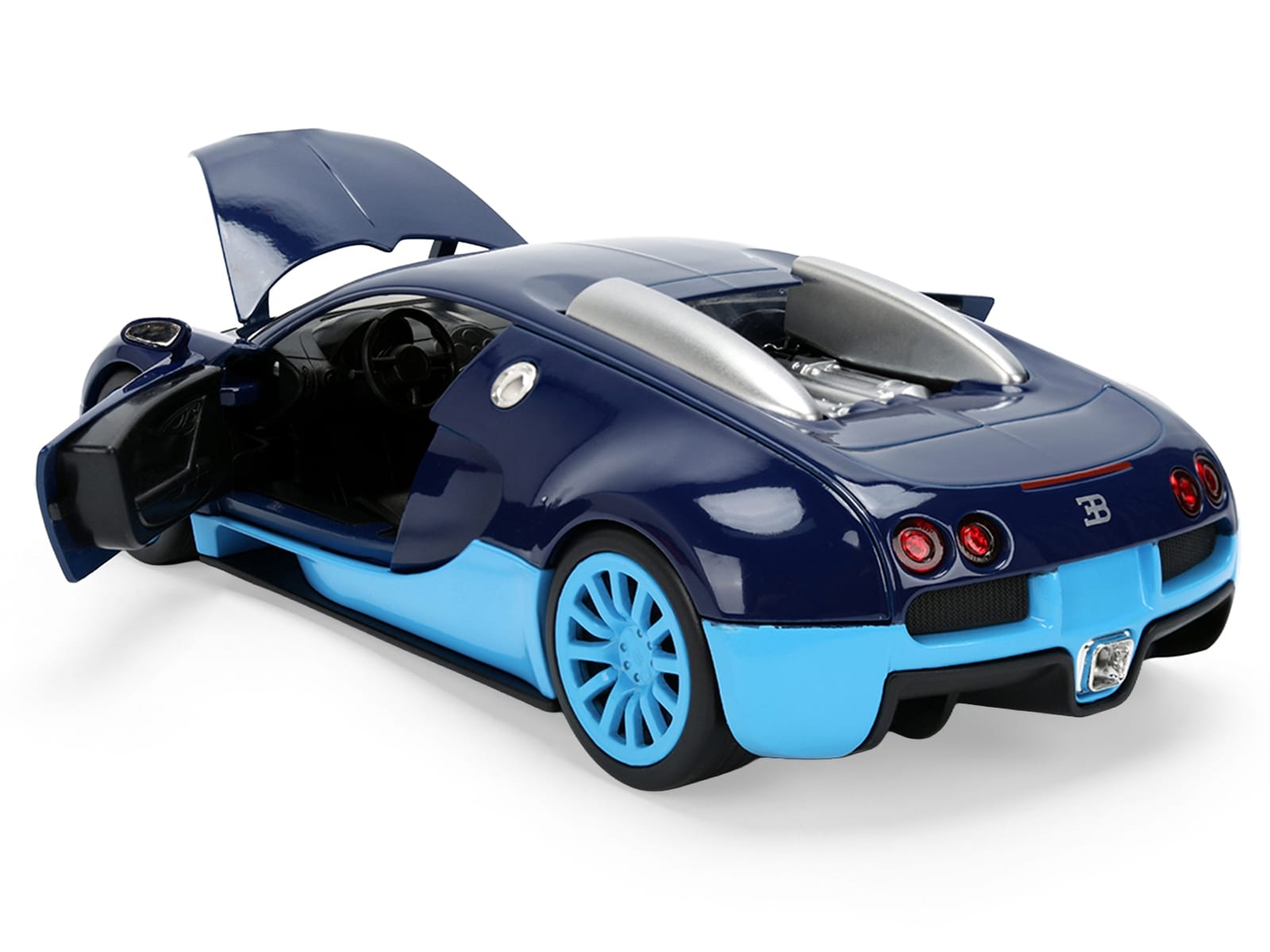 2011 Bugatti Veyron Dark Blue with Light Blue Accents "Hyper-Spec" Series 1/24 Diecast Model Car by Jada - Image 4