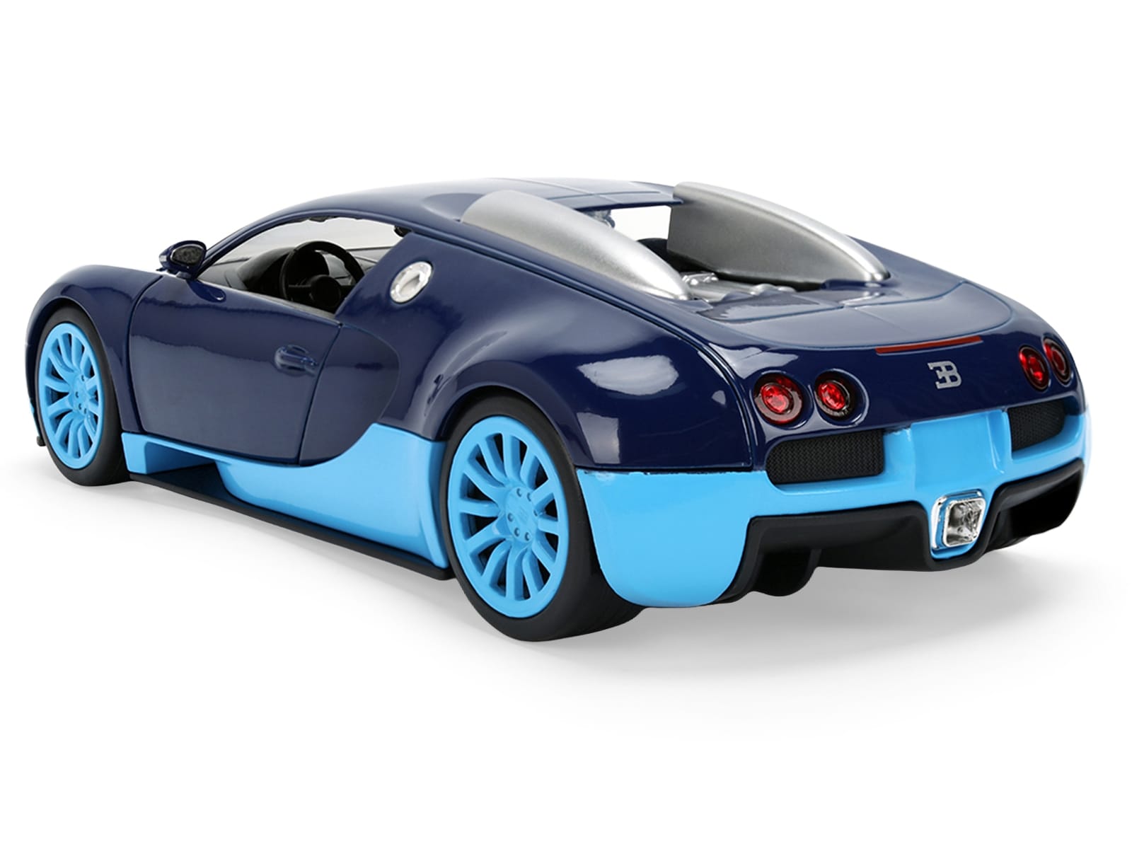 2011 Bugatti Veyron Dark Blue with Light Blue Accents "Hyper-Spec" Series 1/24 Diecast Model Car by Jada - Image 5