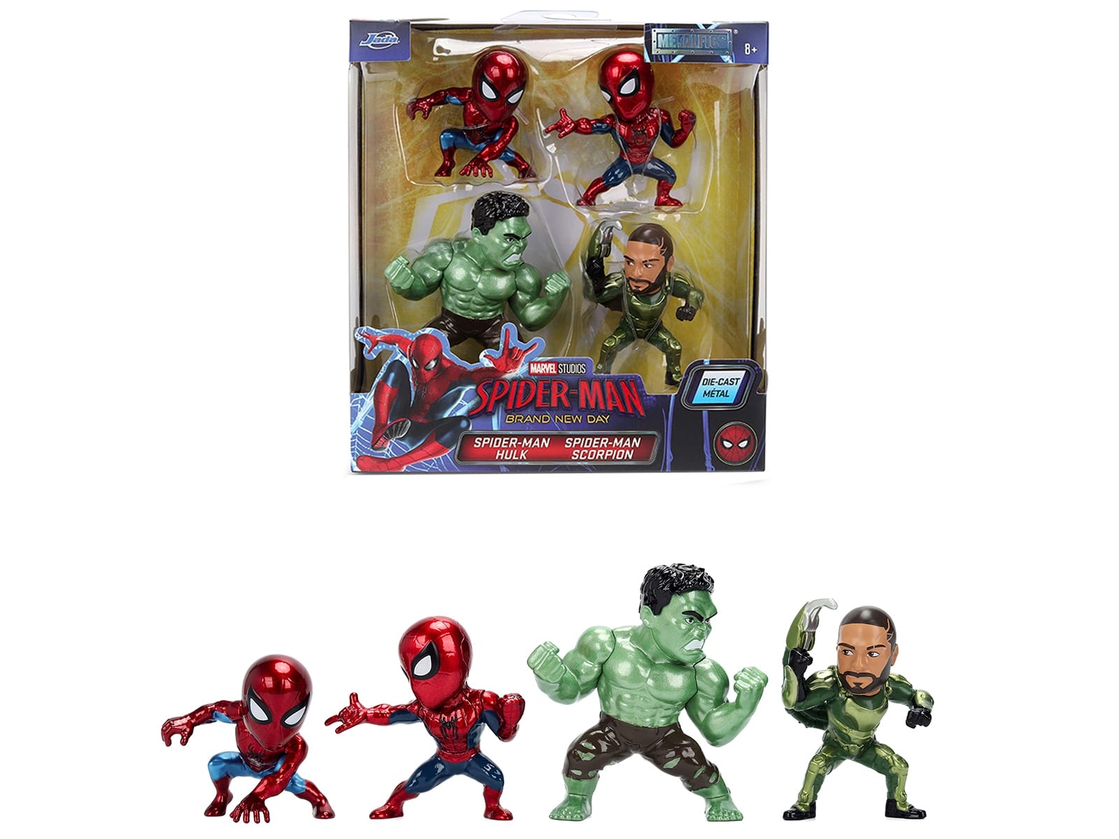 Set of 4 Diecast Figures "Spider-Man: Brand New Day" (2026) Movie "Metalfigs" Series Diecast models by Jada