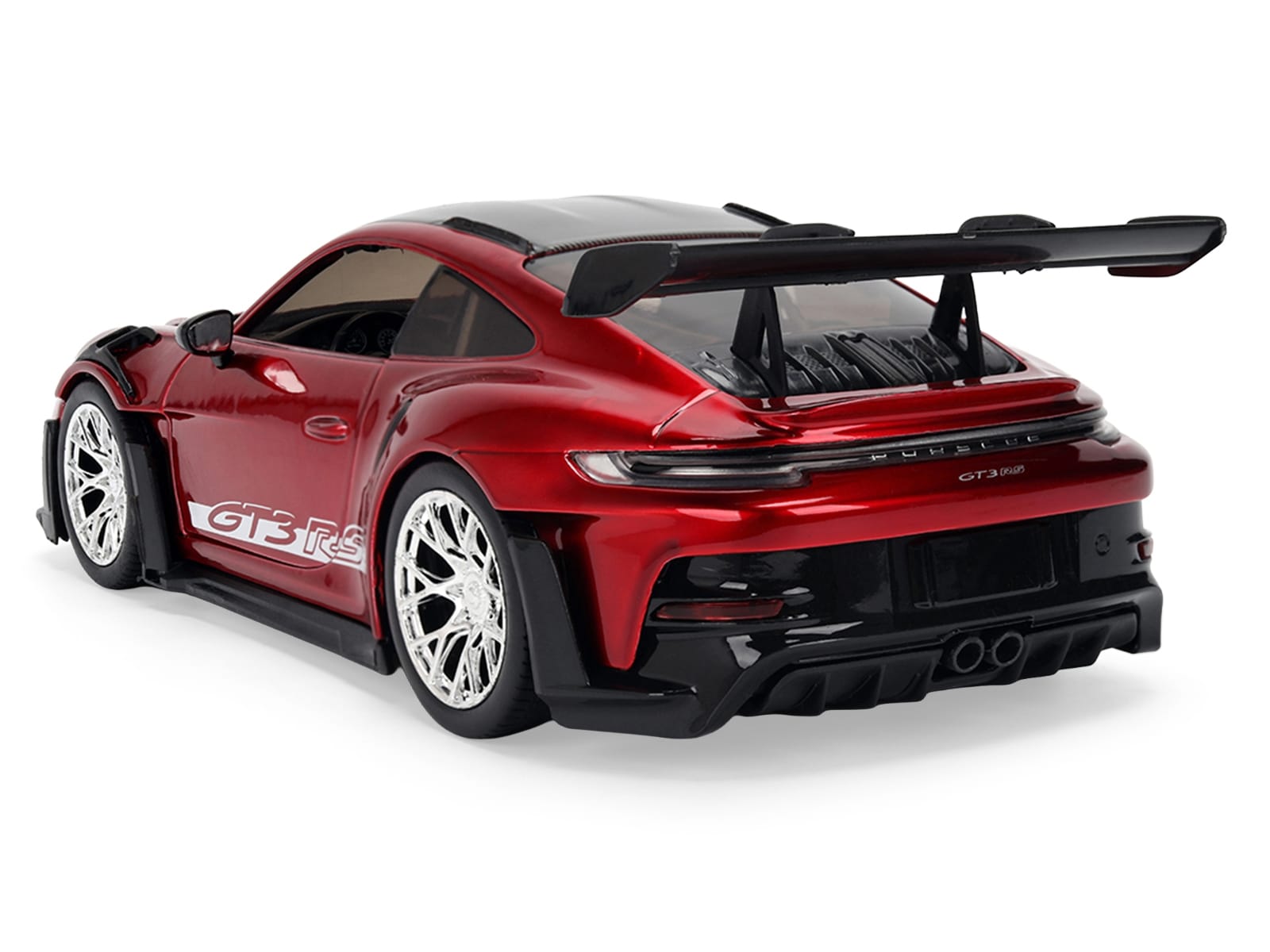 Porsche 911 (992) GT3 RS Red Chrome with Carbon Top and Hood Stripes "Hyper-Spec" Series 1/24 Diecast Model Car by Jada - Image 5