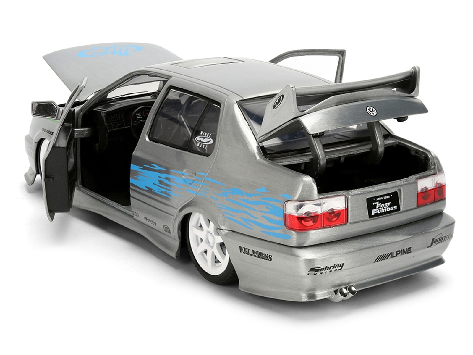 Volkswagen Jetta Raw Metal Color Brush Finish "The Fast and the Furious" (2001) Movie "25 Years of Fast & Furious" Series 1/24 Diecast Model Car by Jada - Image 4