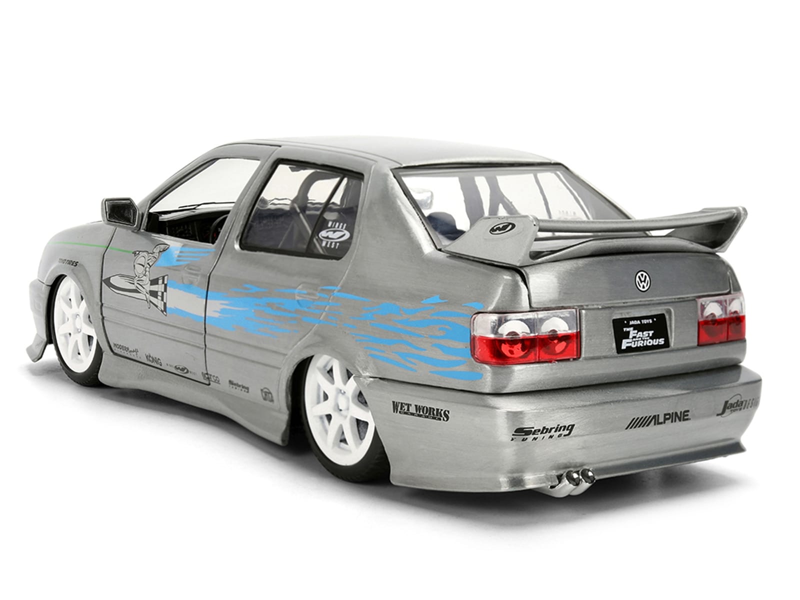 Volkswagen Jetta Raw Metal Color Brush Finish "The Fast and the Furious" (2001) Movie "25 Years of Fast & Furious" Series 1/24 Diecast Model Car by Jada - Image 5