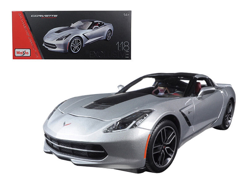 2014 Chevrolet Corvette Stingray C7 Z51 Silver “Exclusive Edition” 1/18 Diecast Model Car...