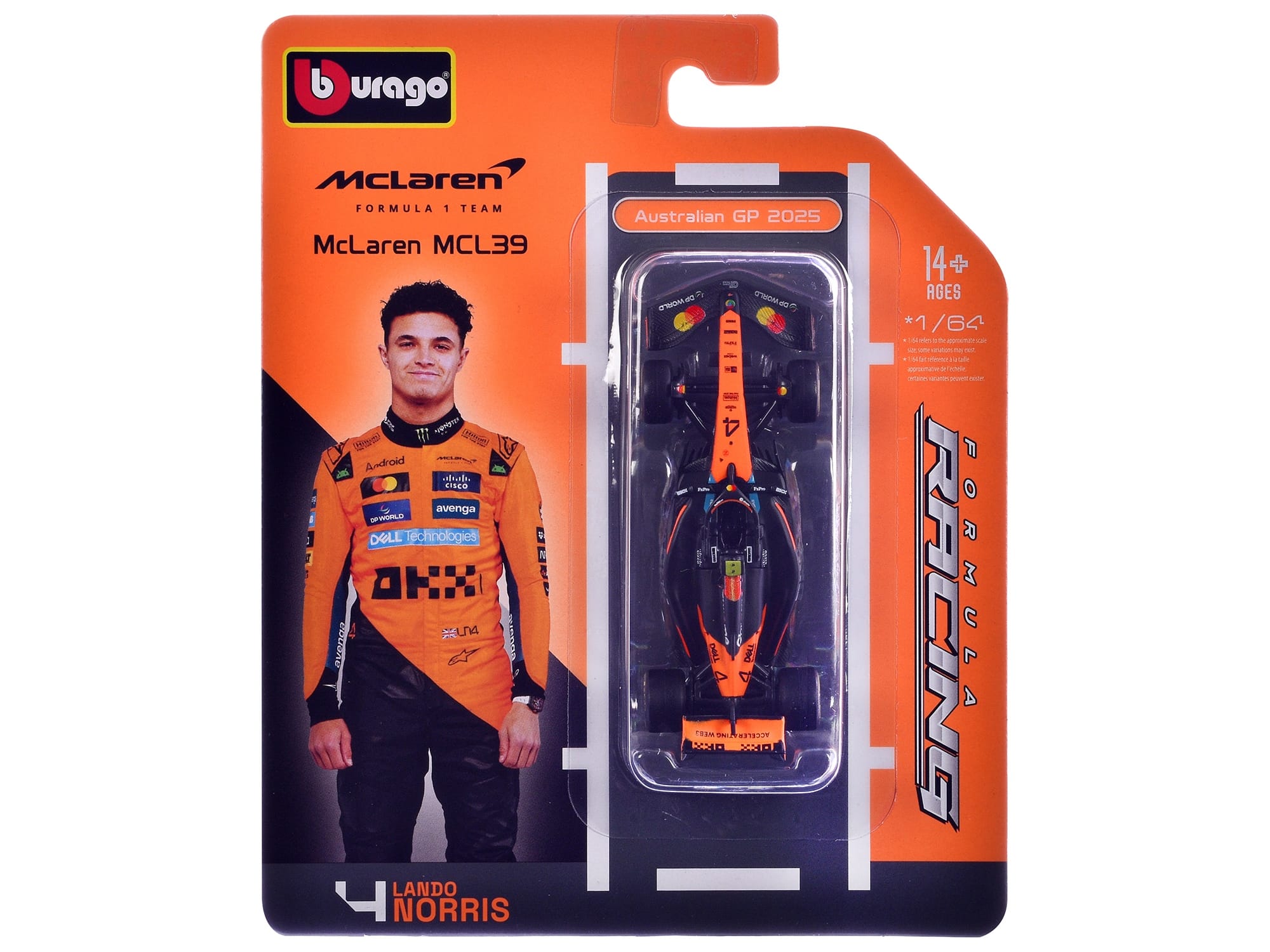 McLaren MCL39 #4 Lando Norris "OKX" Winner Formula One F1 "Australian GP" (2025) "Race" Series 1/43 Diecast Model Car by Bburago - Image 3