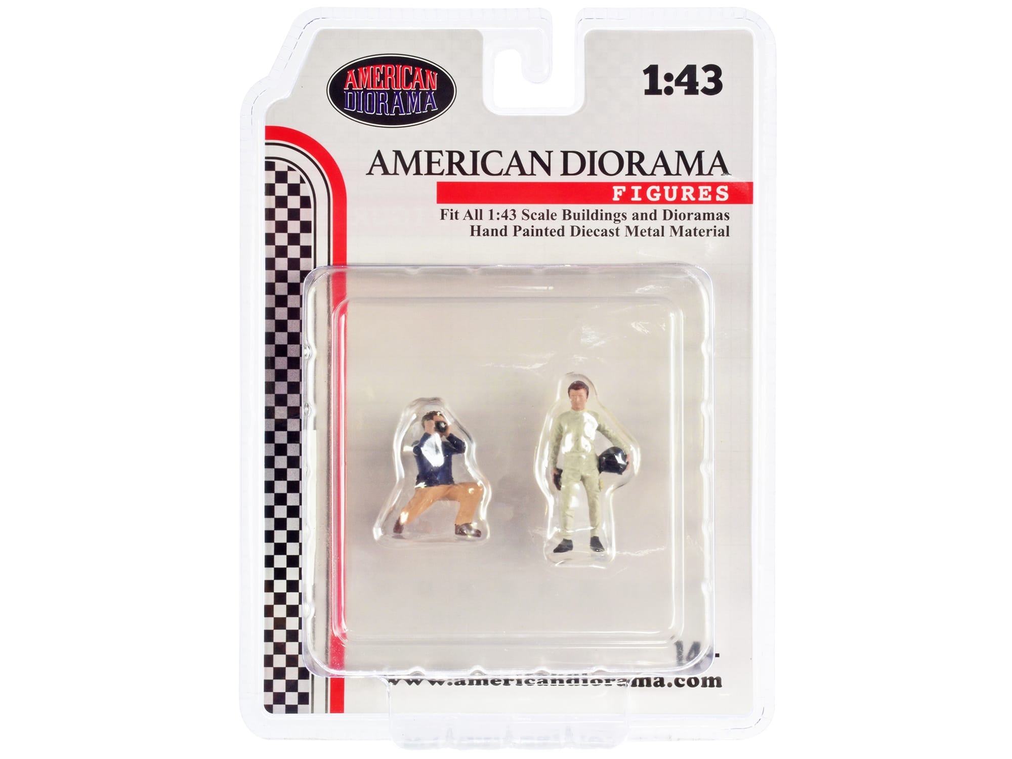 "Race Day" Two Diecast Figures Set 1 for 1/43 Scale Models by American Diorama - Image 3