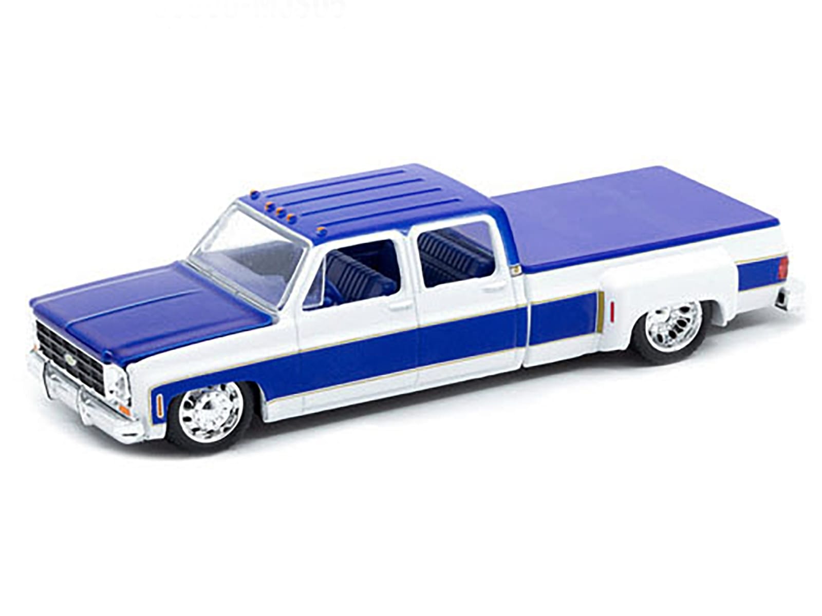 1977 Chevrolet Cheyenne Super 30 Pickup Truck White and Blue "LA" Limited Edition to 10560 pieces Worldwide 1/64 Diecast Model Car by M2 Machines - Image 2