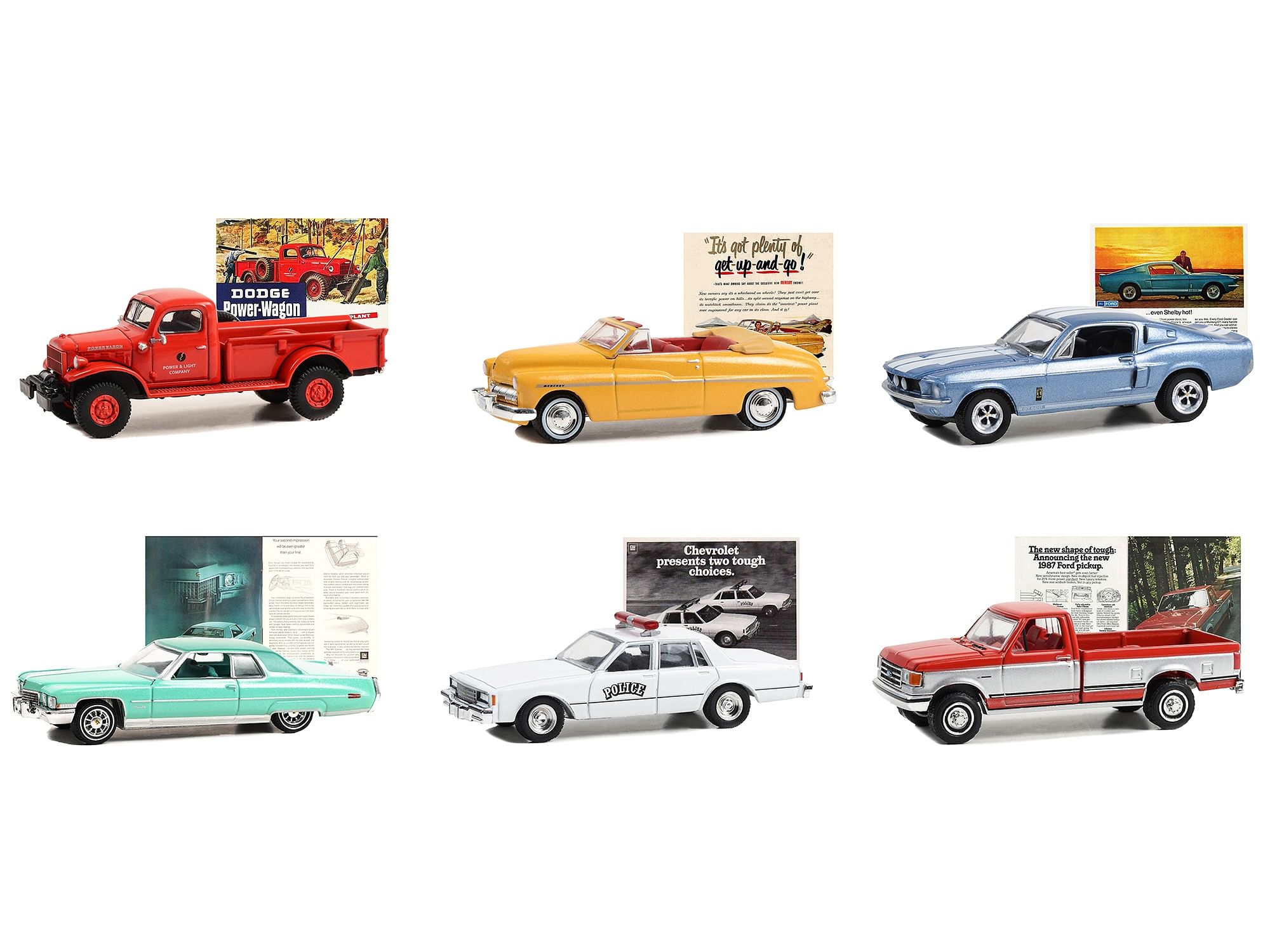 “Vintage Ad Cars” Set of 6 pieces Series 9  1/64 Diecast Model Cars by Greenlight