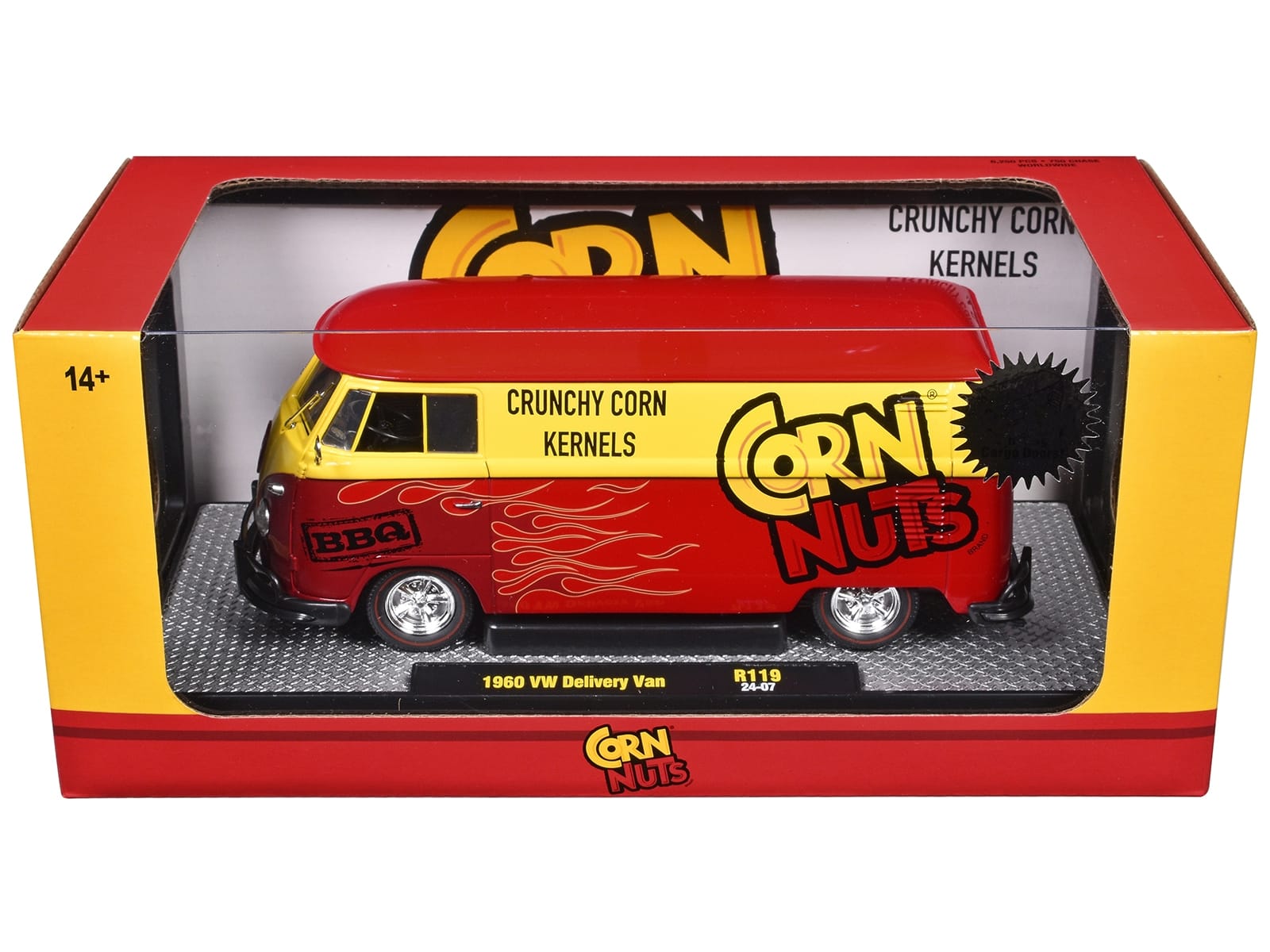 1960 Volkswagen Delivery Van Red and Yellow "Corn Nuts BBQ" Limited Edition to 6250 pieces Worldwide 1/24 Diecast Model Car by M2 Machines - Image 3
