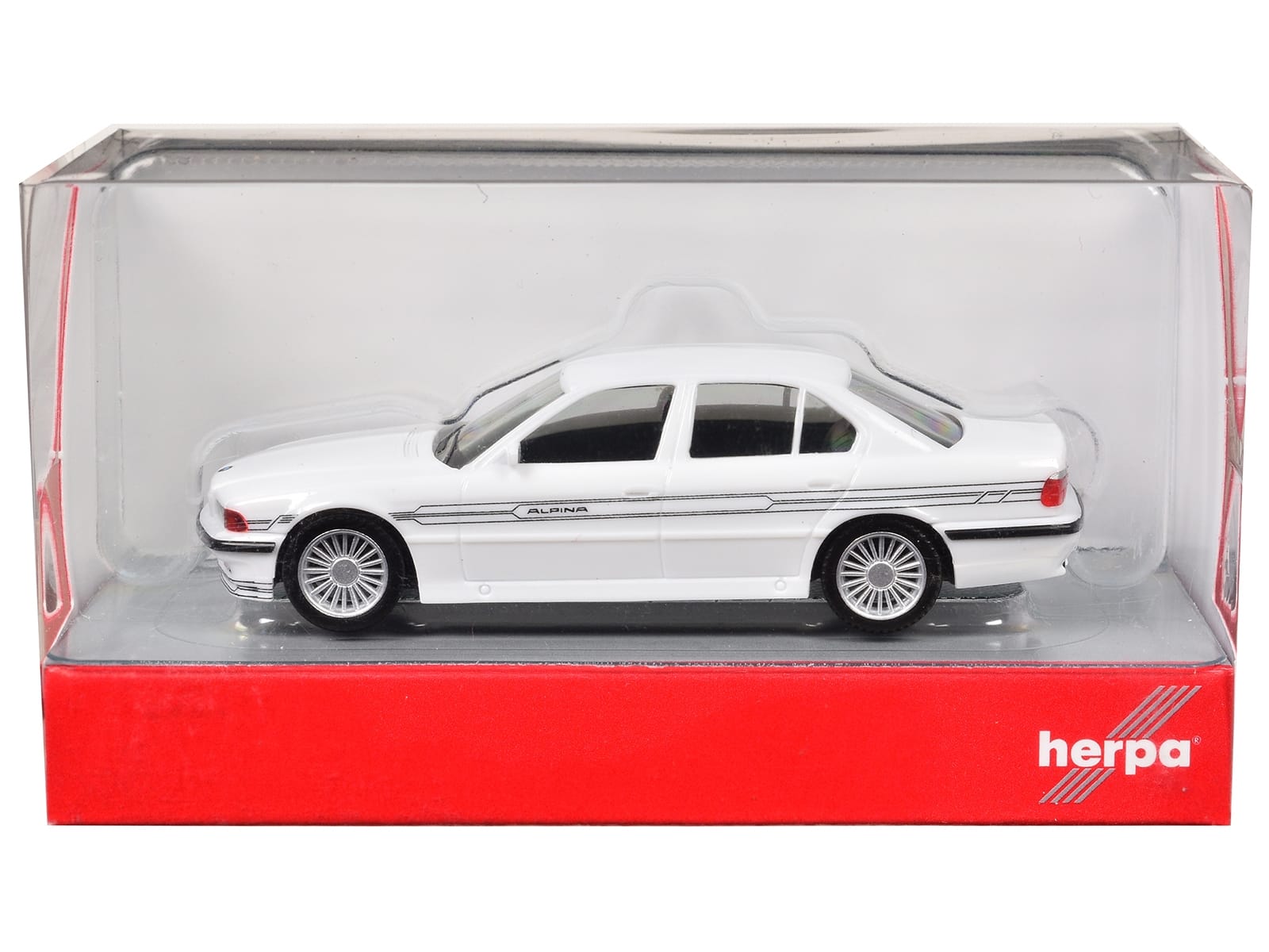 BMW Alpina B12 White 1/87 (HO) Plastic Model Car by Herpa - Image 3