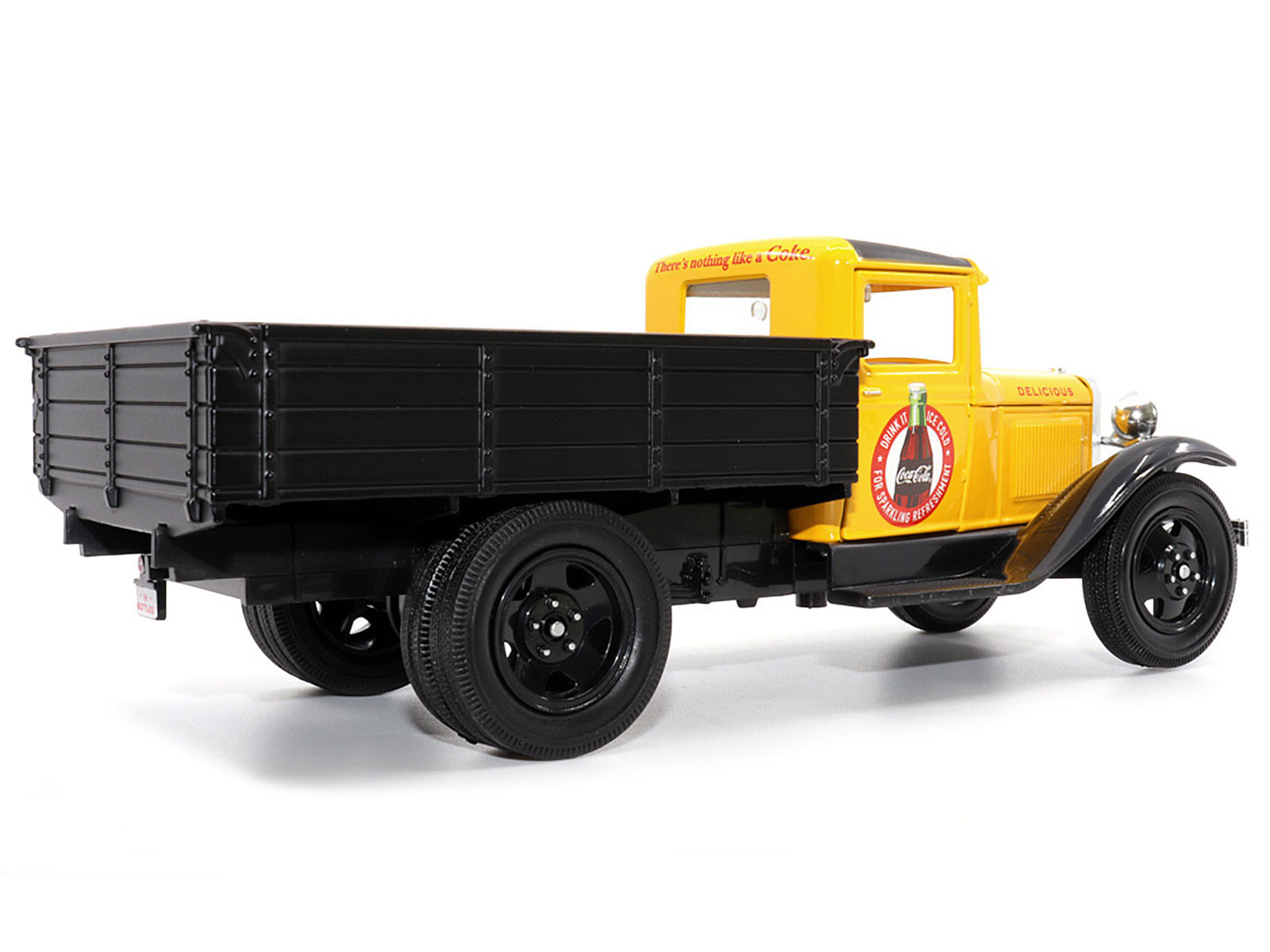 1931 Ford Model AA Pickup Truck Yellow and Black “Drink it Ice Cold for Sparkling Refreshment – Coca-Cola” 1/24 Diecast Model Car by Motor City Classics