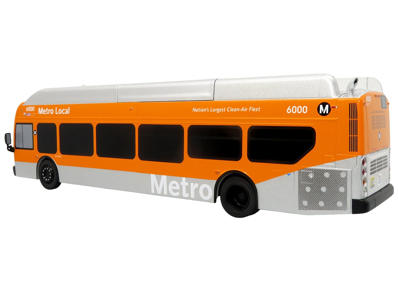 New Flyer Xcelsior Transit Bus Bank "Los Angeles Metro" Orange and Silver "The Bus & Motorcoach Collection" Limited Edition to 504 Pieces Worldwide 1/43 Model by Iconic Replicas - Image 3