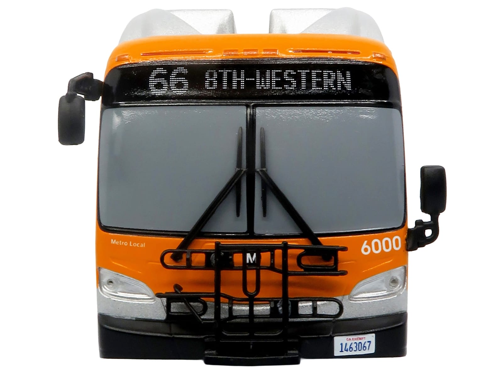 New Flyer Xcelsior Transit Bus Bank "Los Angeles Metro" Orange and Silver "The Bus & Motorcoach Collection" Limited Edition to 504 Pieces Worldwide 1/43 Model by Iconic Replicas - Image 4