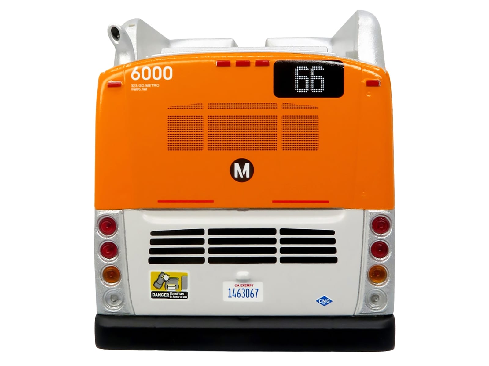 New Flyer Xcelsior Transit Bus Bank "Los Angeles Metro" Orange and Silver "The Bus & Motorcoach Collection" Limited Edition to 504 Pieces Worldwide 1/43 Model by Iconic Replicas - Image 5