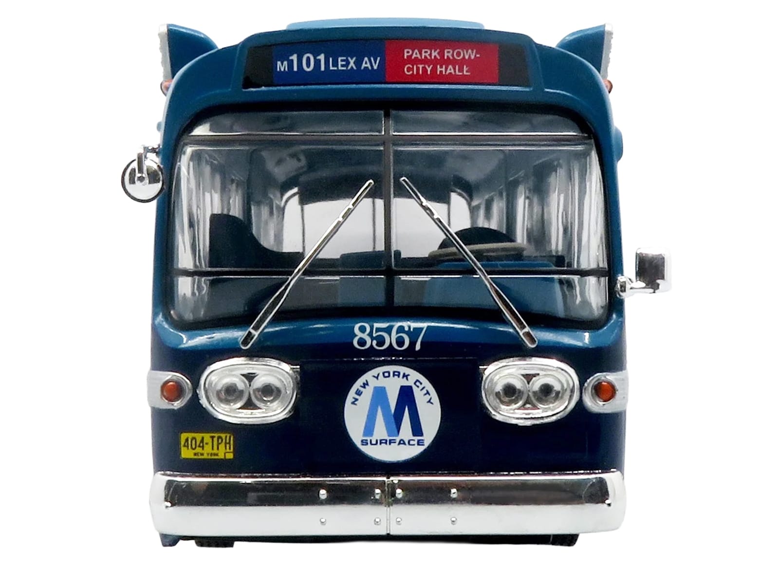1963 GM TDH-5303 Transit Bus "MTA New York City Surface Transit" Blue Two-Tone with Graphics "The Bus & Motorcoach Collection" Limited Edition to 504 pieces Worldwide 1/43 Plastic Model by Iconic Replicas - Image 5