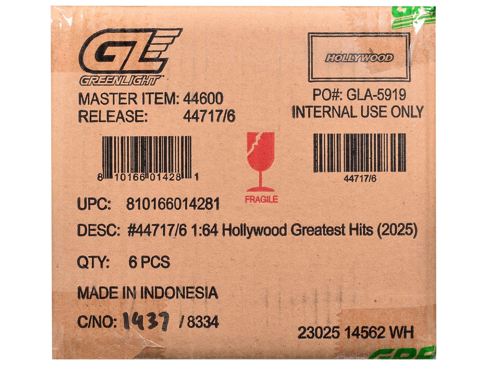 "Hollywood Greatest Hits" (2025) Set of 6 pieces 1/64 Diecast Model Cars by Greenlight - Image 2