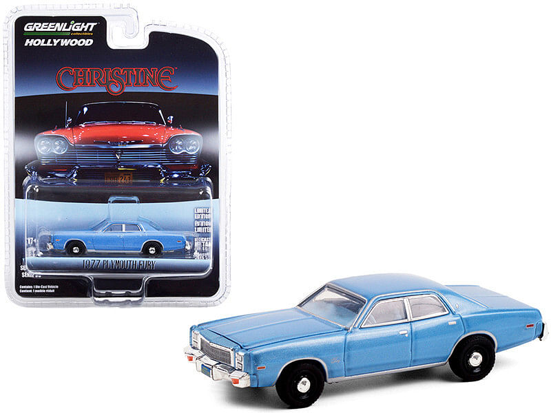 1977 Plymouth Fury Steel Blue (Detective Rudolph Junkins’) “Christine” (1983) Movie “Hollywood Series” Release 30 1/64 Diecast Model Car by Greenlight