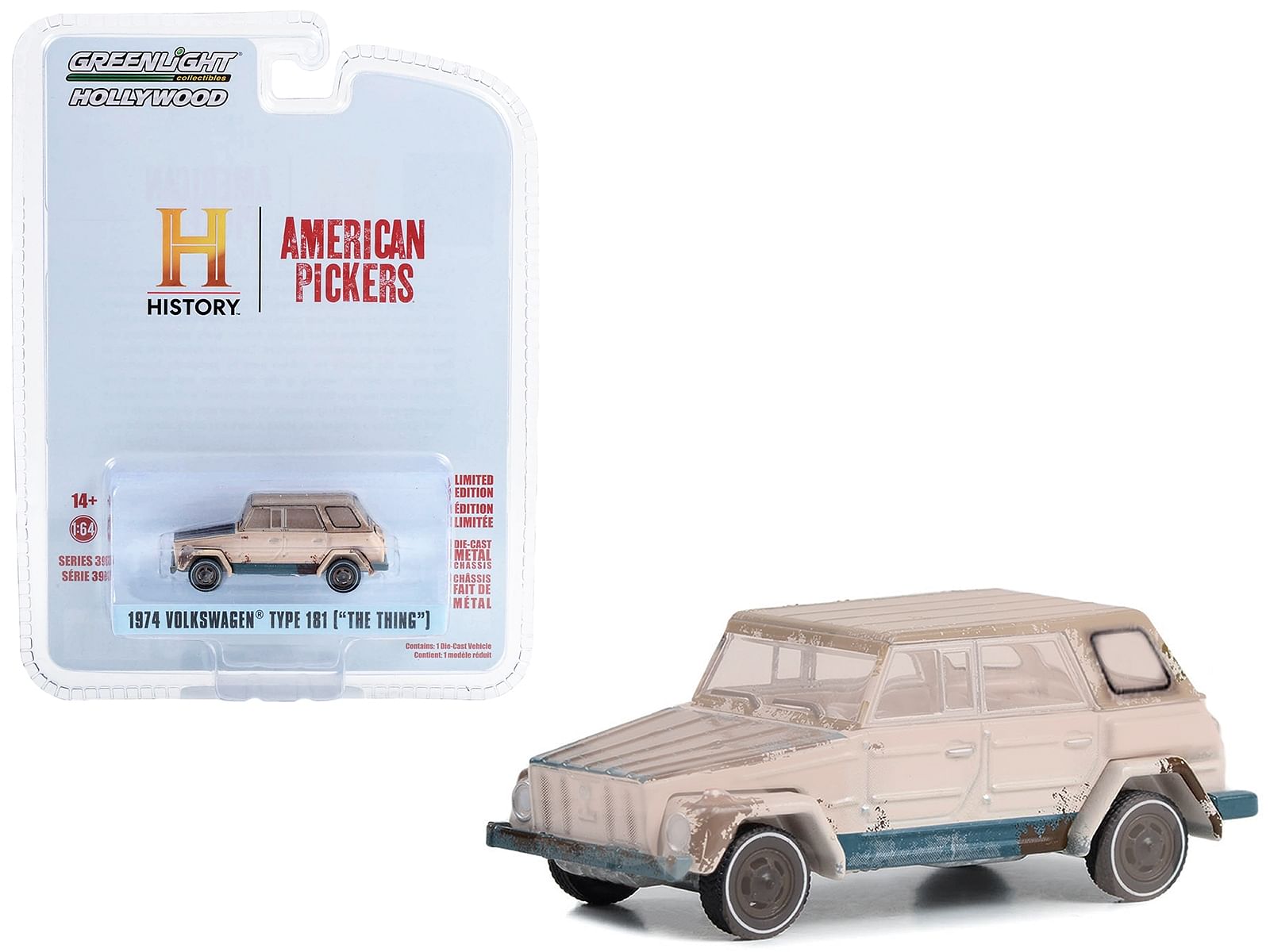 1974 Volkswagen Thing (Type 181) Beige (Weathered) “American Pickers” (2010-Current) TV Series “Hollywood Series” Release 39 1/64 Diecast Model Car by Greenlight