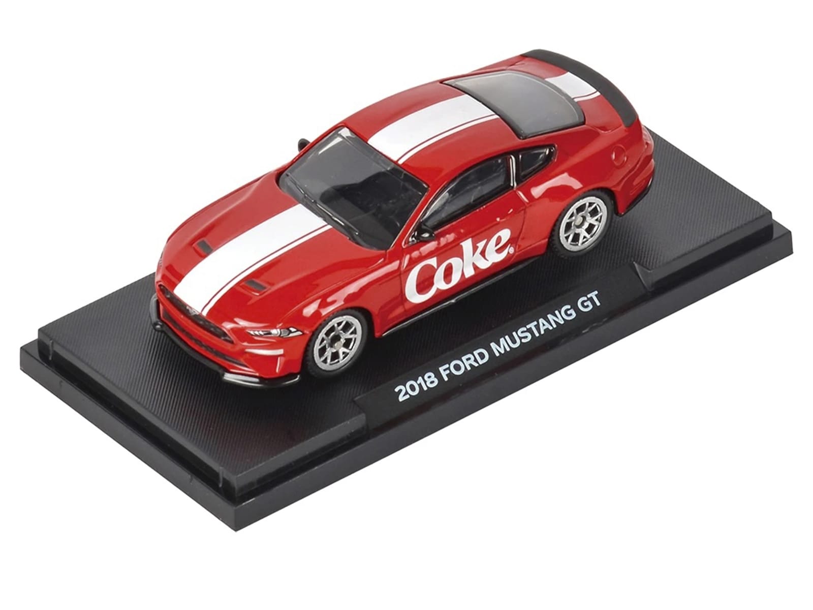 2018 Ford Mustang GT "Coca-Cola" Red with White Stripes 1/64 Diecast Model by Motorcity Classics - Image 4