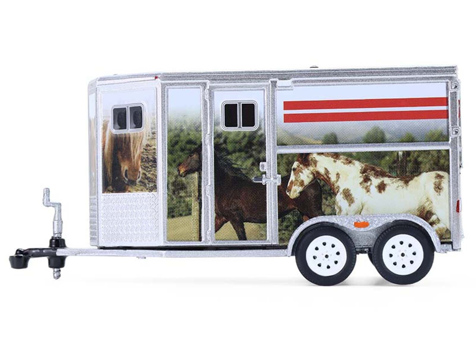Horse Trailer Silver with Custom Horse Wrap "Down on the Farm" Series 11 1/64 Diecast Model by Greenlight - Image 2