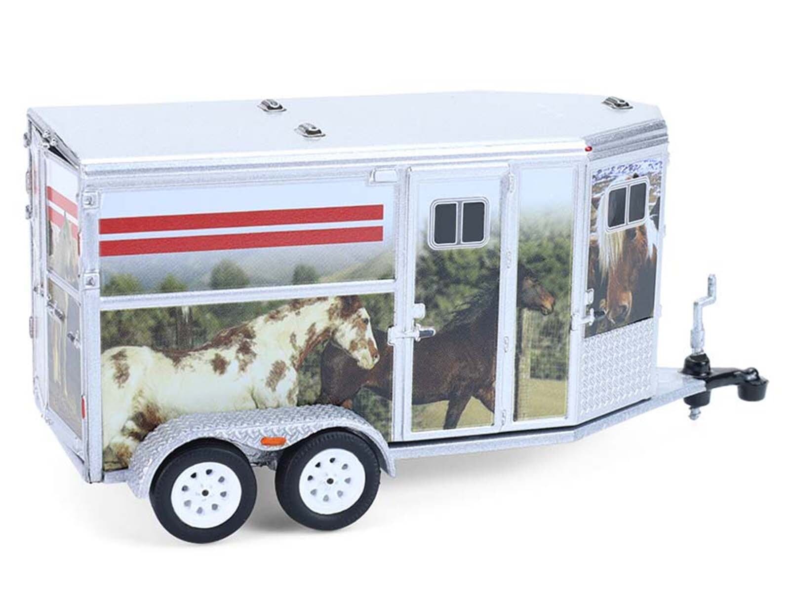 Horse Trailer Silver with Custom Horse Wrap "Down on the Farm" Series 11 1/64 Diecast Model by Greenlight - Image 3