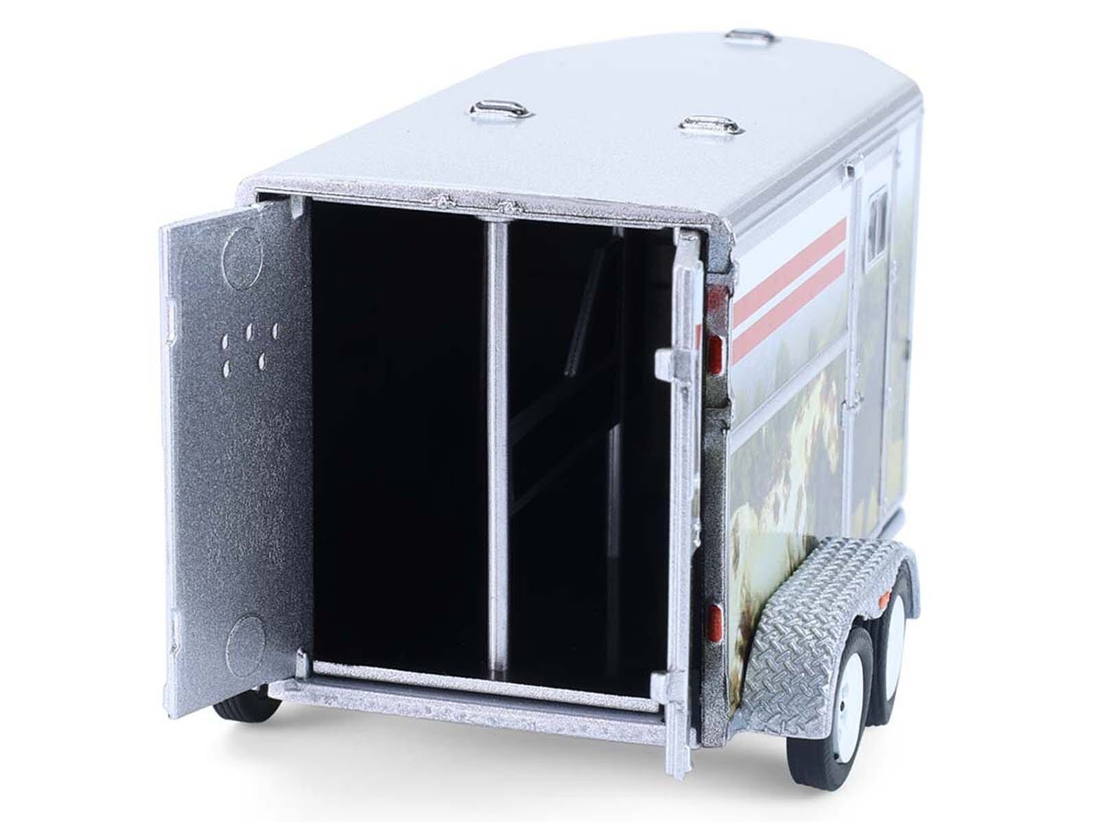 Horse Trailer Silver with Custom Horse Wrap "Down on the Farm" Series 11 1/64 Diecast Model by Greenlight - Image 4