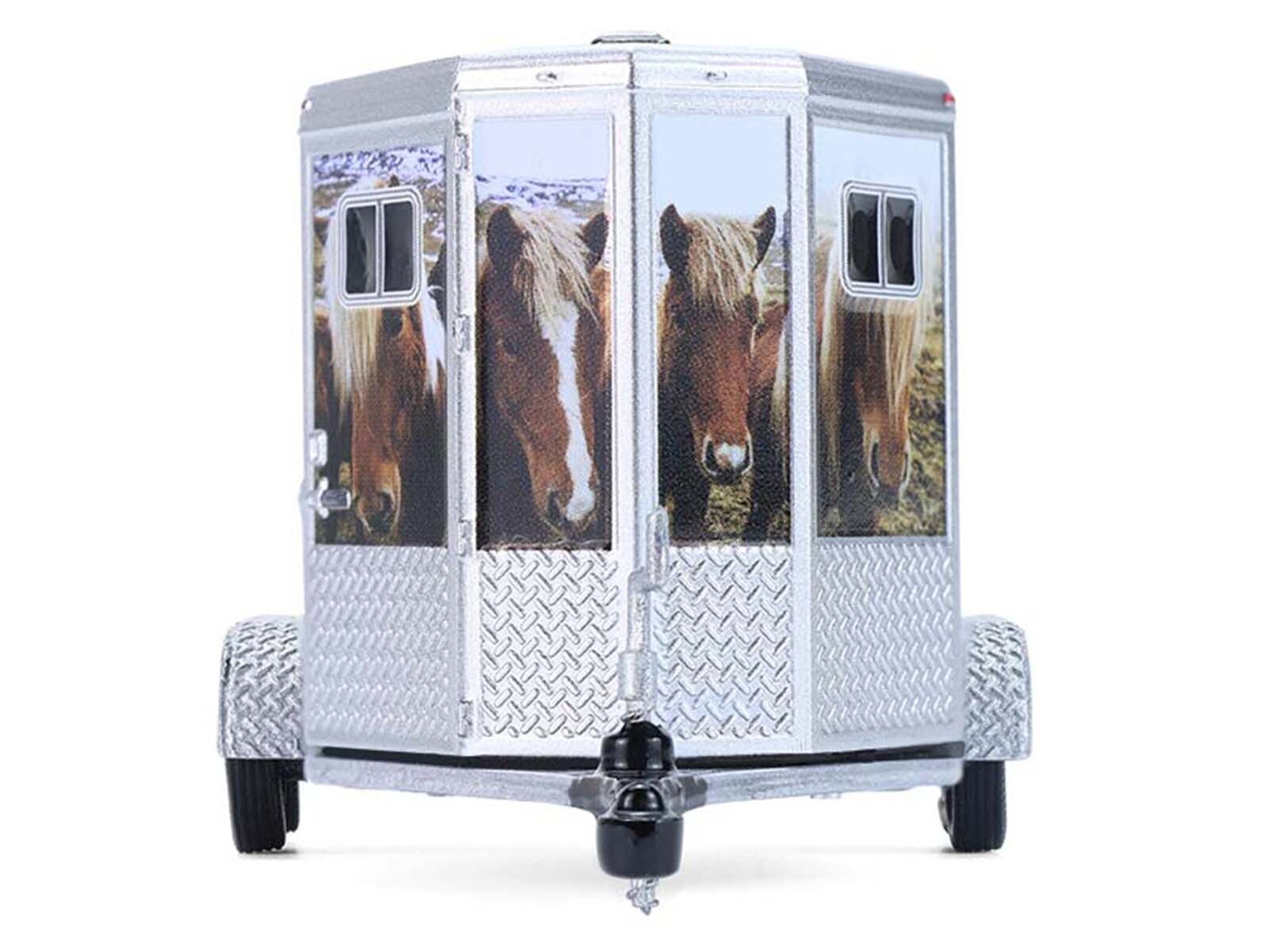 Horse Trailer Silver with Custom Horse Wrap "Down on the Farm" Series 11 1/64 Diecast Model by Greenlight - Image 5