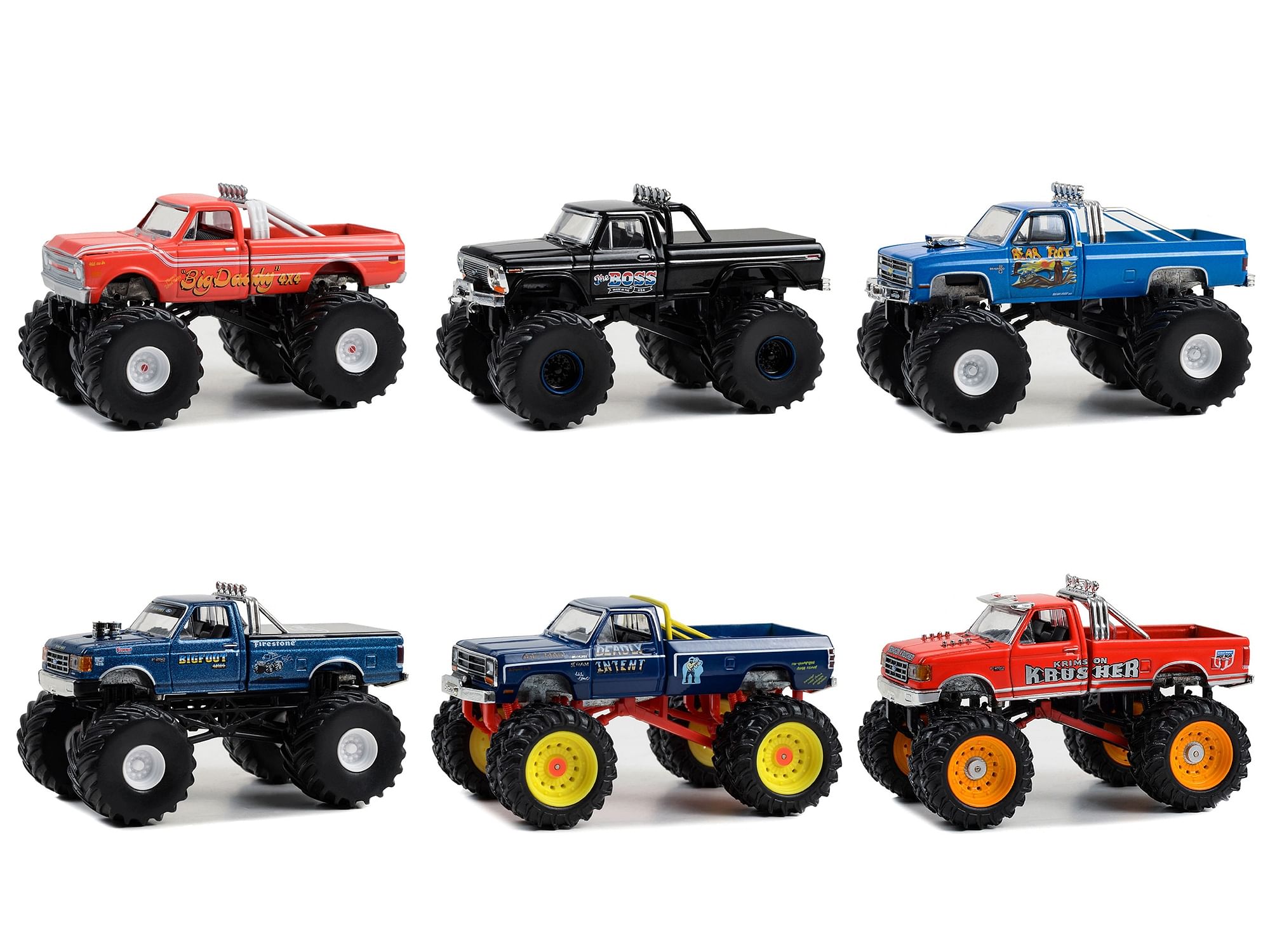 “Kings of Crunch” Set of 6 Monster Trucks Series 13 1/64 Diecast Model Cars by Greenlight